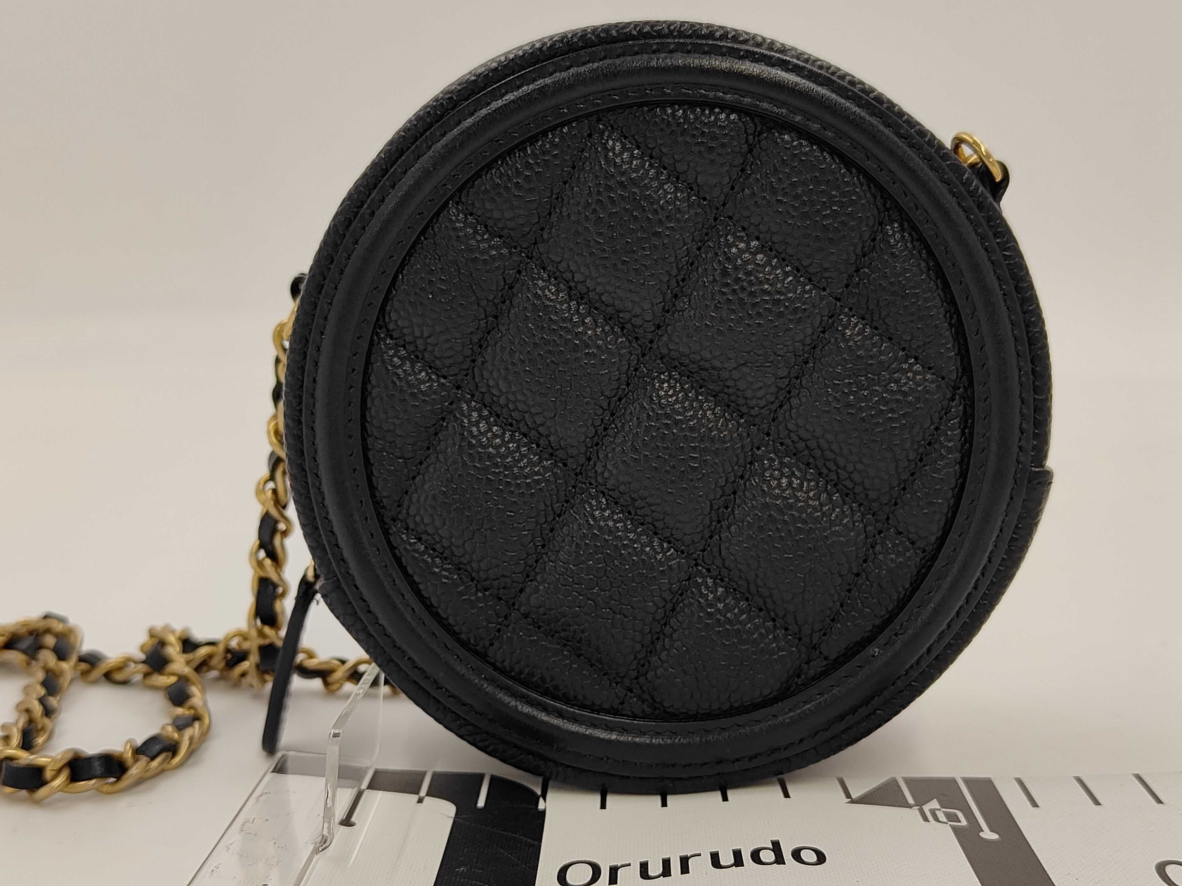 CC Filigree Caviar Skin Round Chain Shoulder Bag — view 2