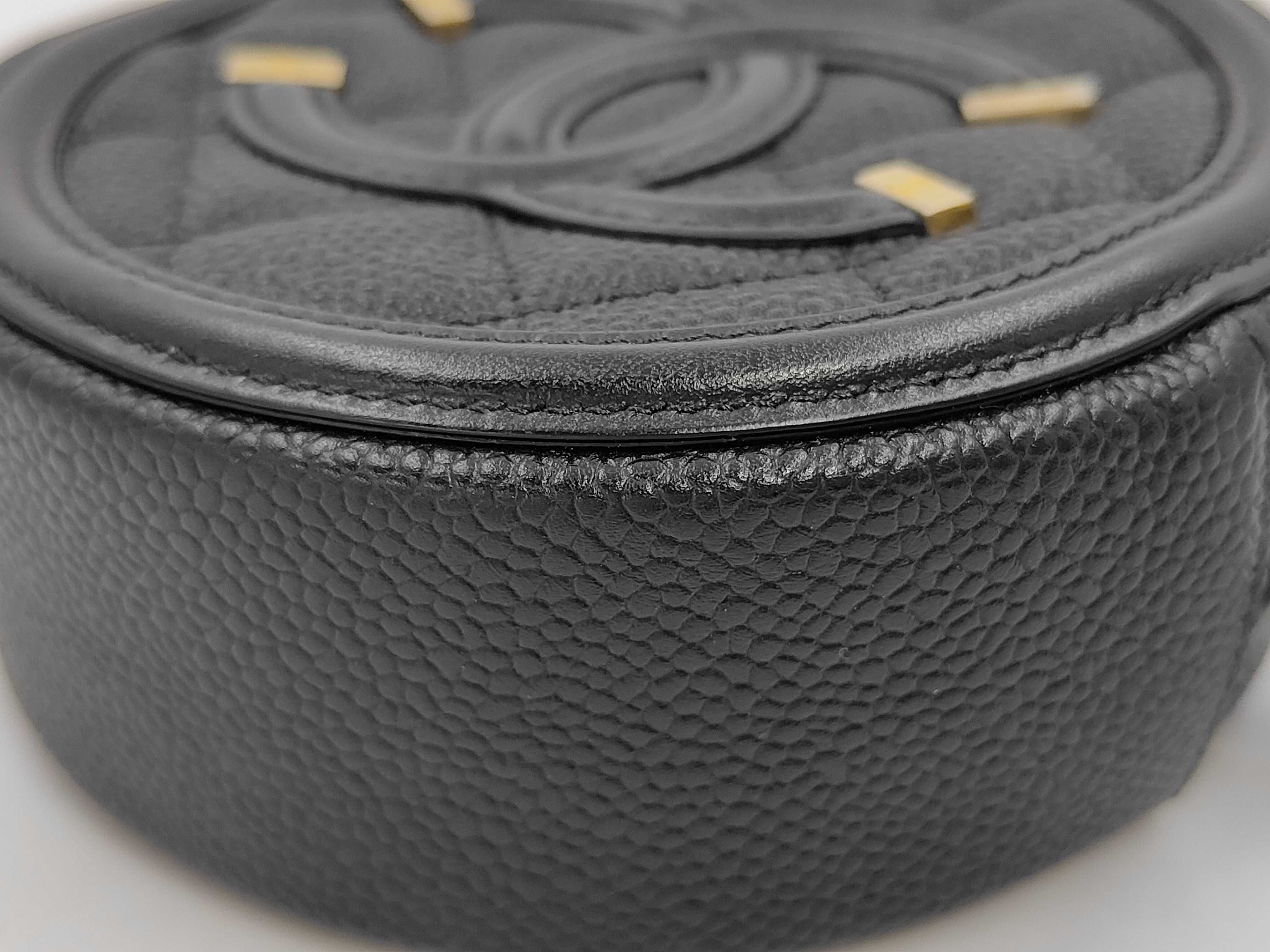 CC Filigree Caviar Skin Round Chain Shoulder Bag — view 3