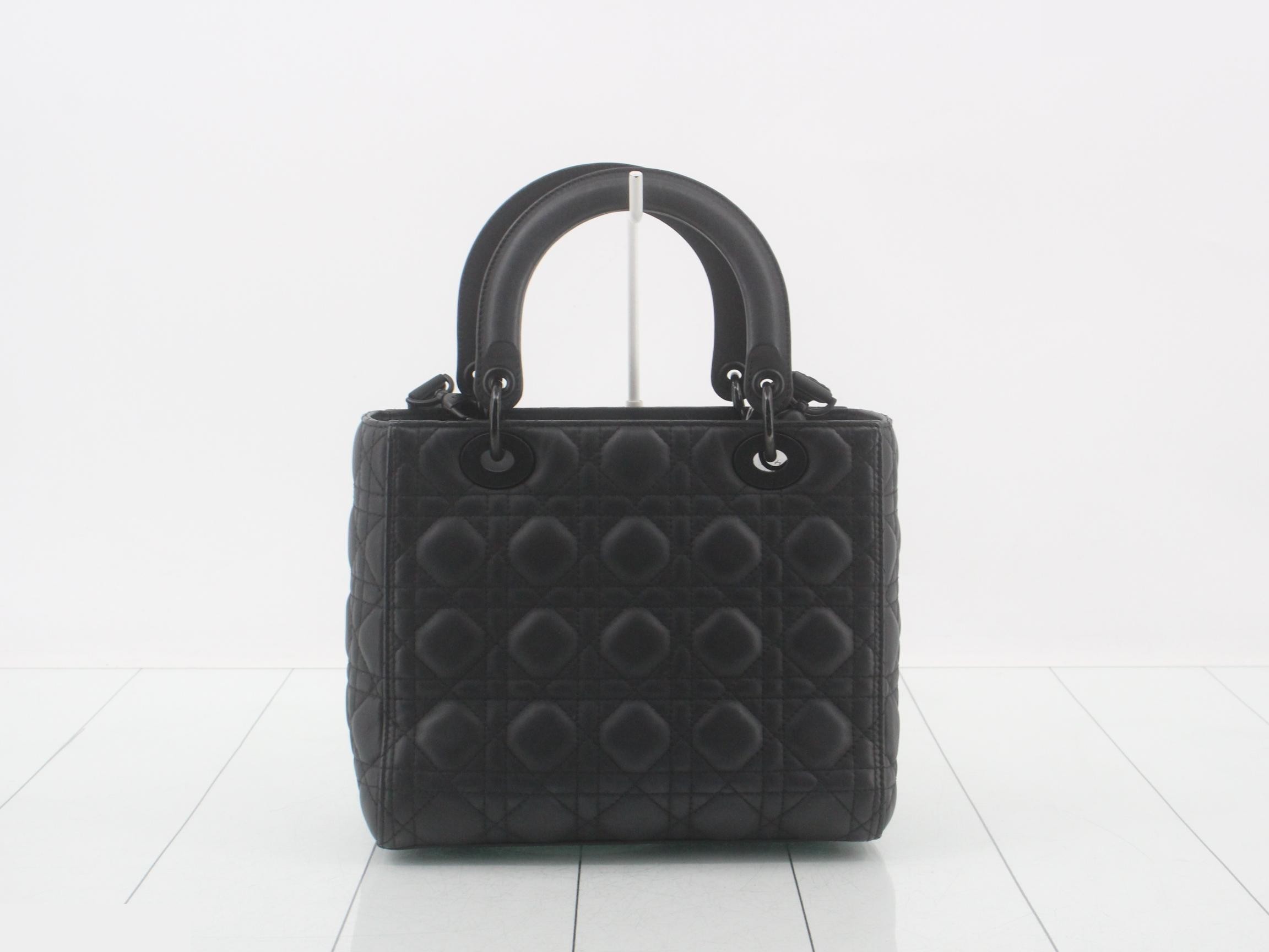 2-way Lady Dior Ultra Matte Black Shoulder Bag — view 2