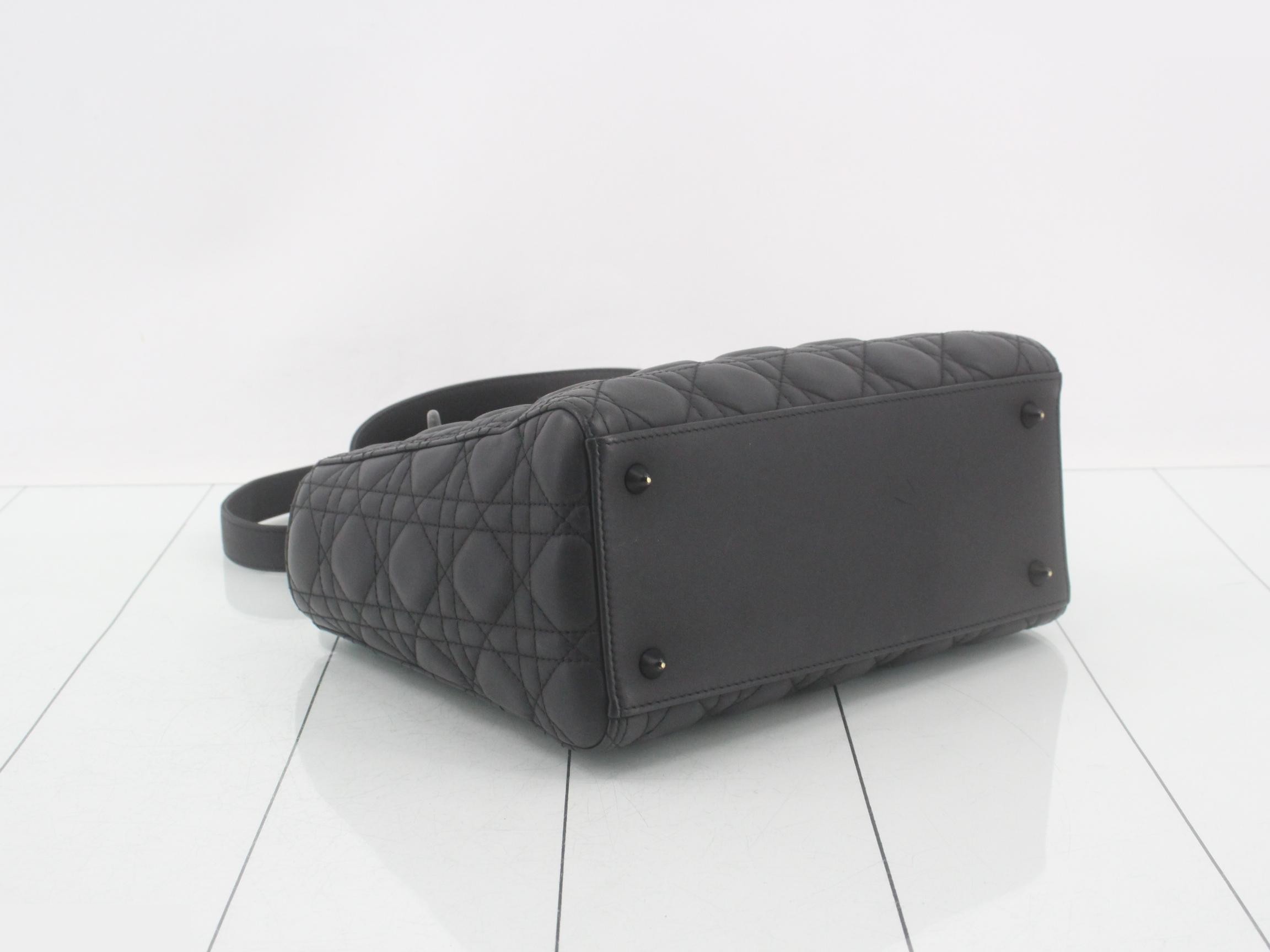 2-way Lady Dior Ultra Matte Black Shoulder Bag — view 5