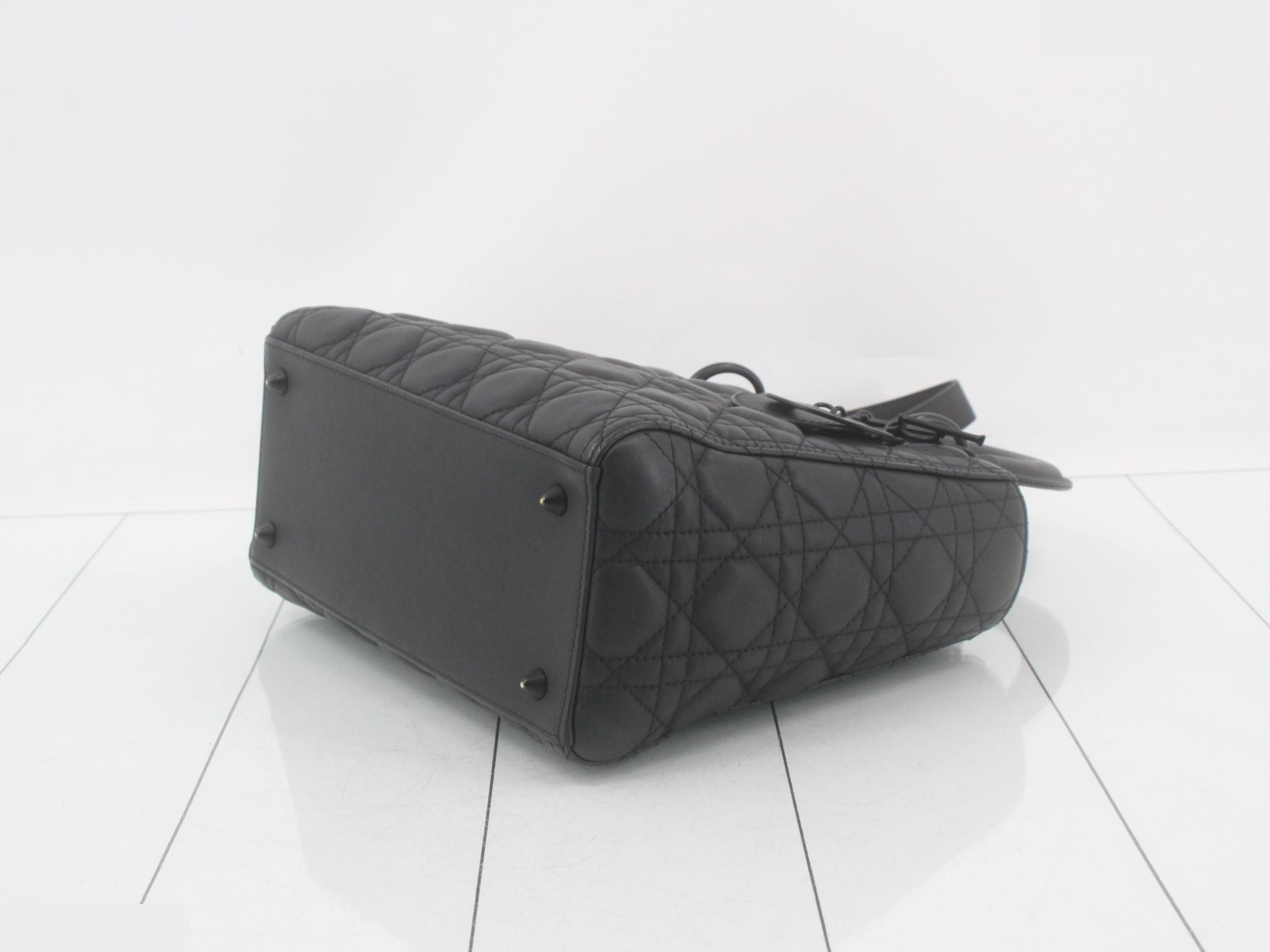 2-way Lady Dior Ultra Matte Black Shoulder Bag — view 6