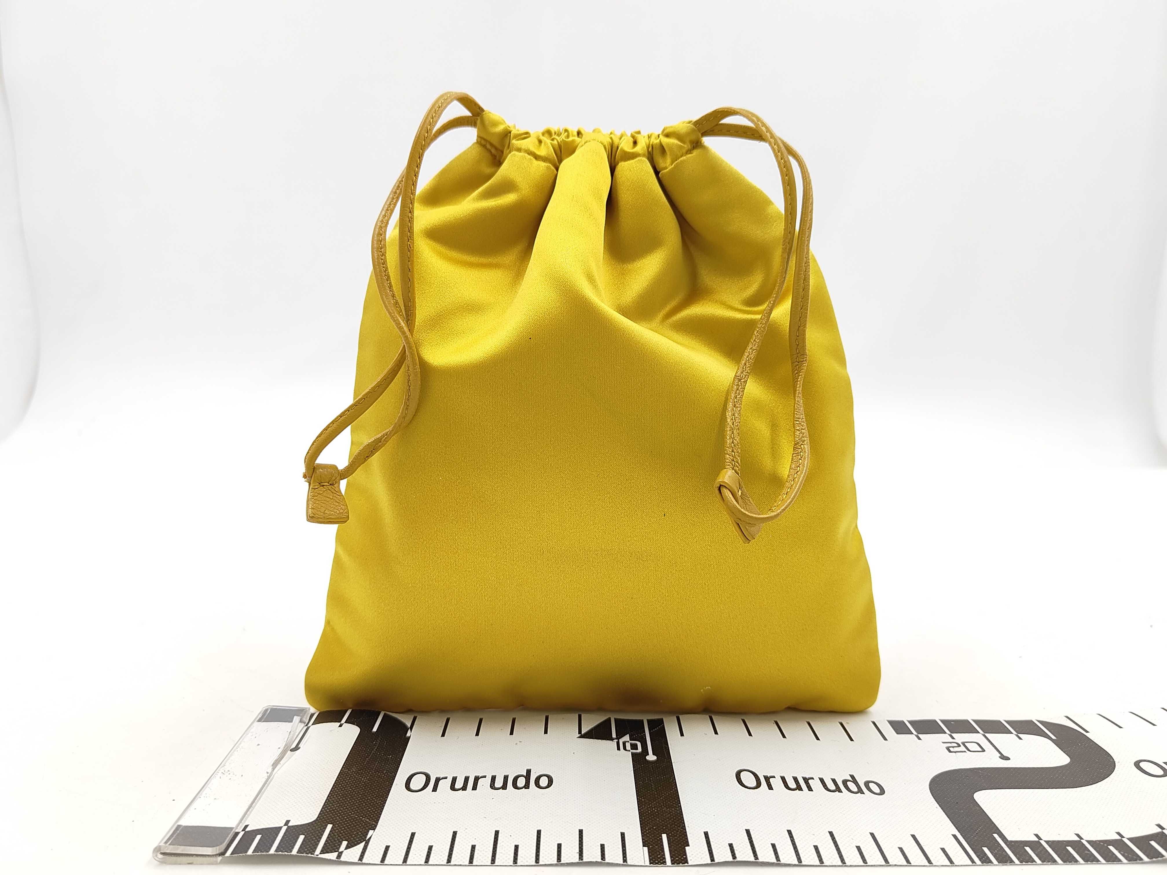 nylon drawstring pouch, yellow, 1ARE67 pouch — view 2