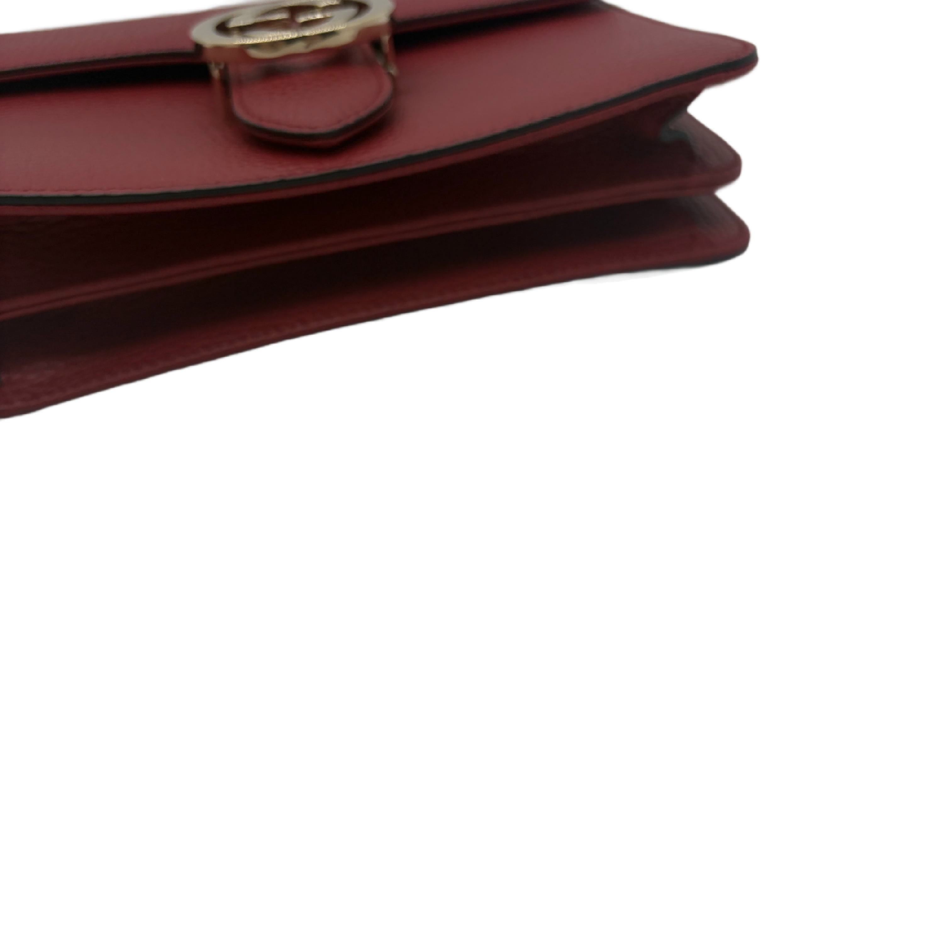 Interlocking G Leather Chain Shoulder Bag, Red. — view 6