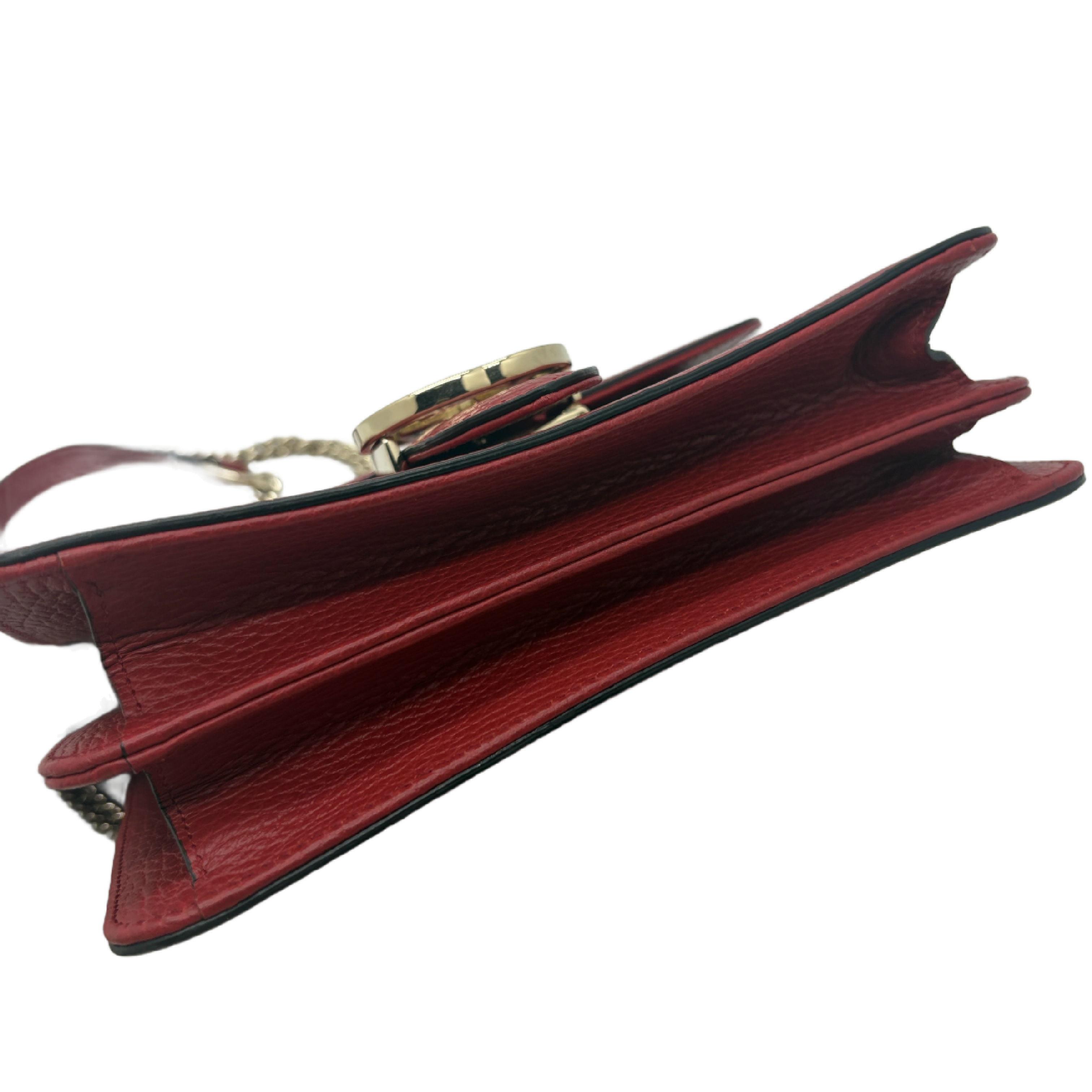 Interlocking G Leather Chain Shoulder Bag, Red. — view 7