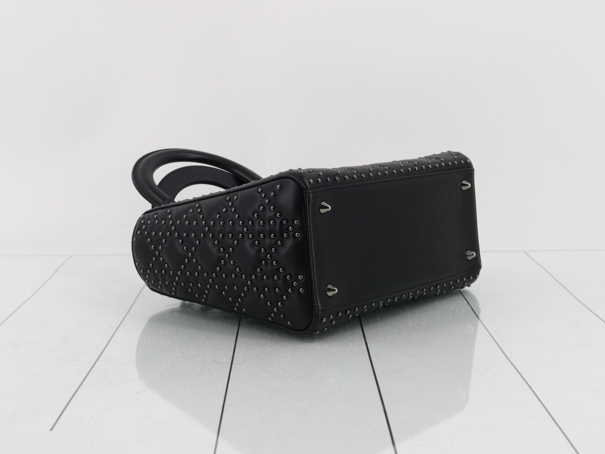Lady Dior Cannage Lambskin Studded 2-Way Handbag — view 5