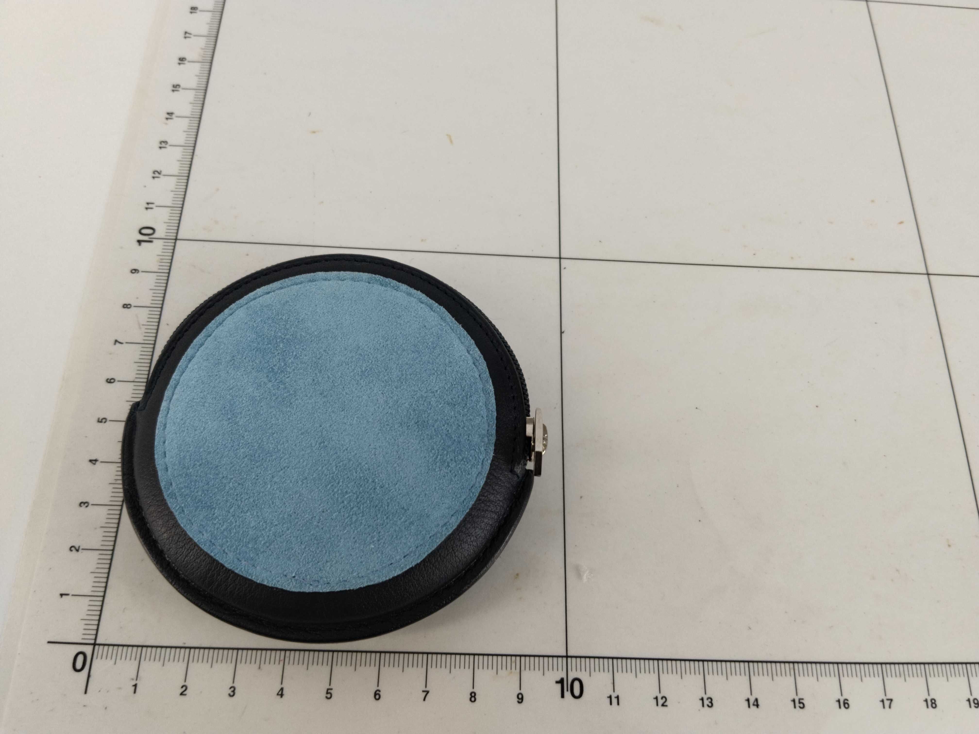 Anagram Blue Suede Leather Coin Case — view 2