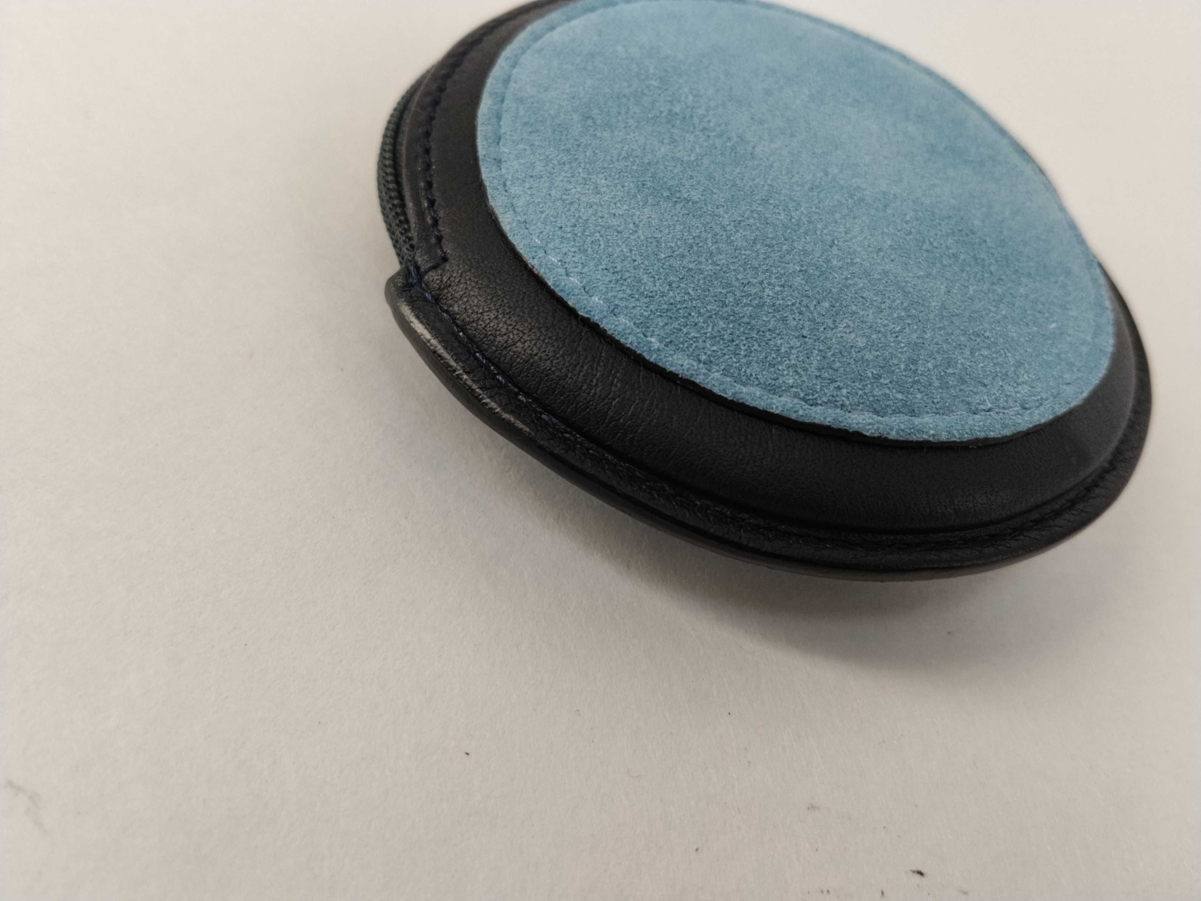 Anagram Blue Suede Leather Coin Case — view 3