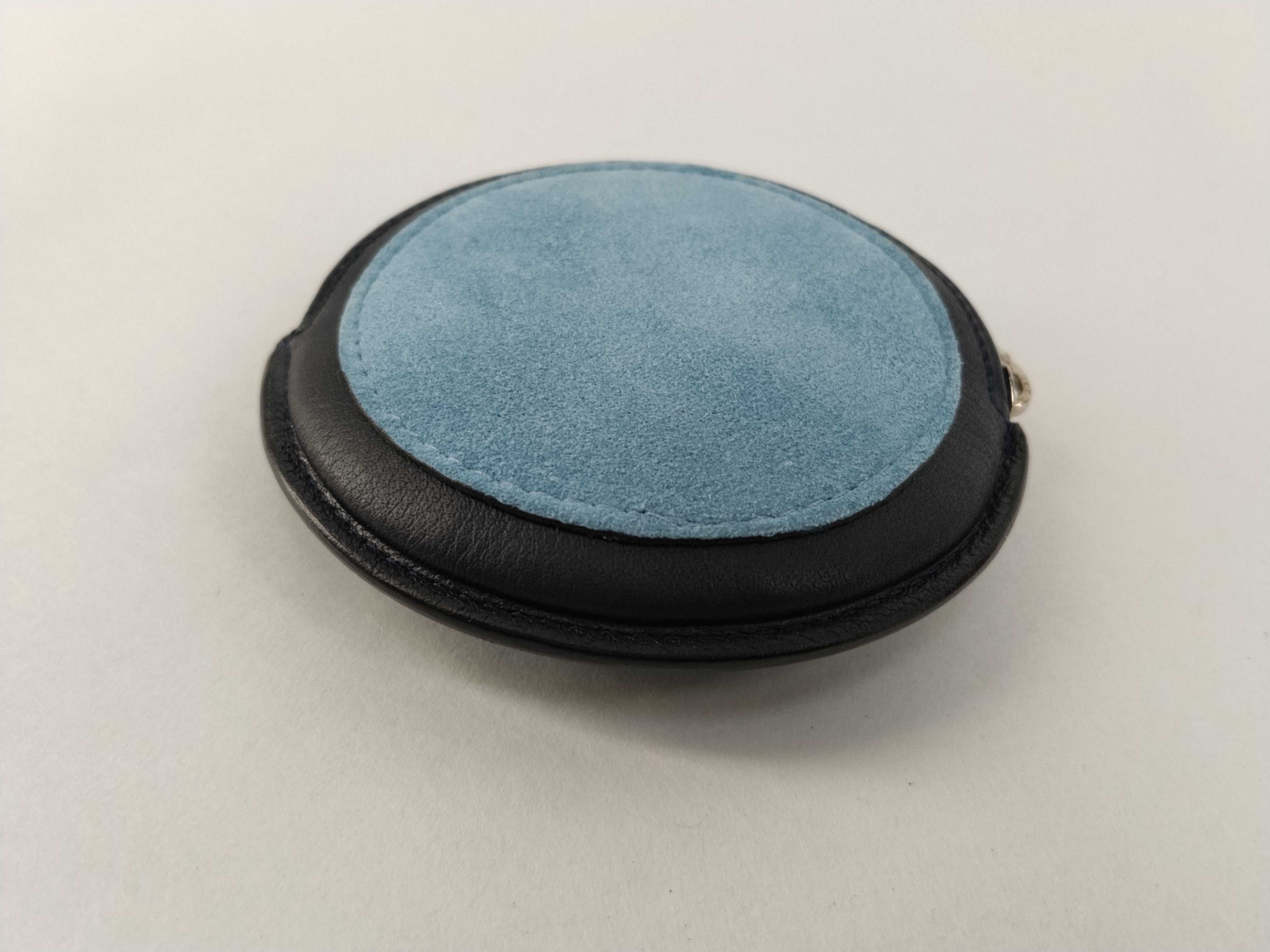 Anagram Blue Suede Leather Coin Case — view 4