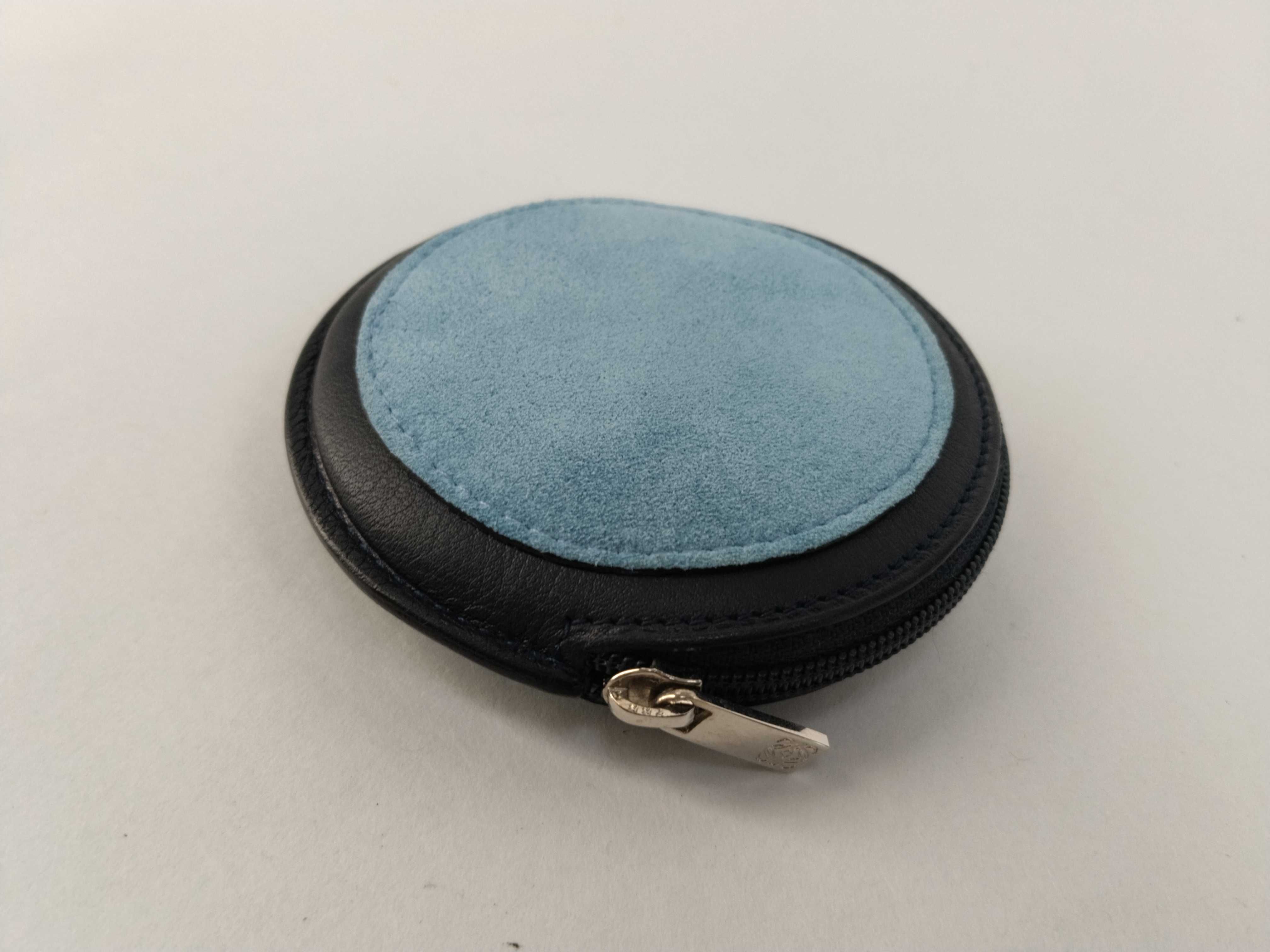 Anagram Blue Suede Leather Coin Case — view 5