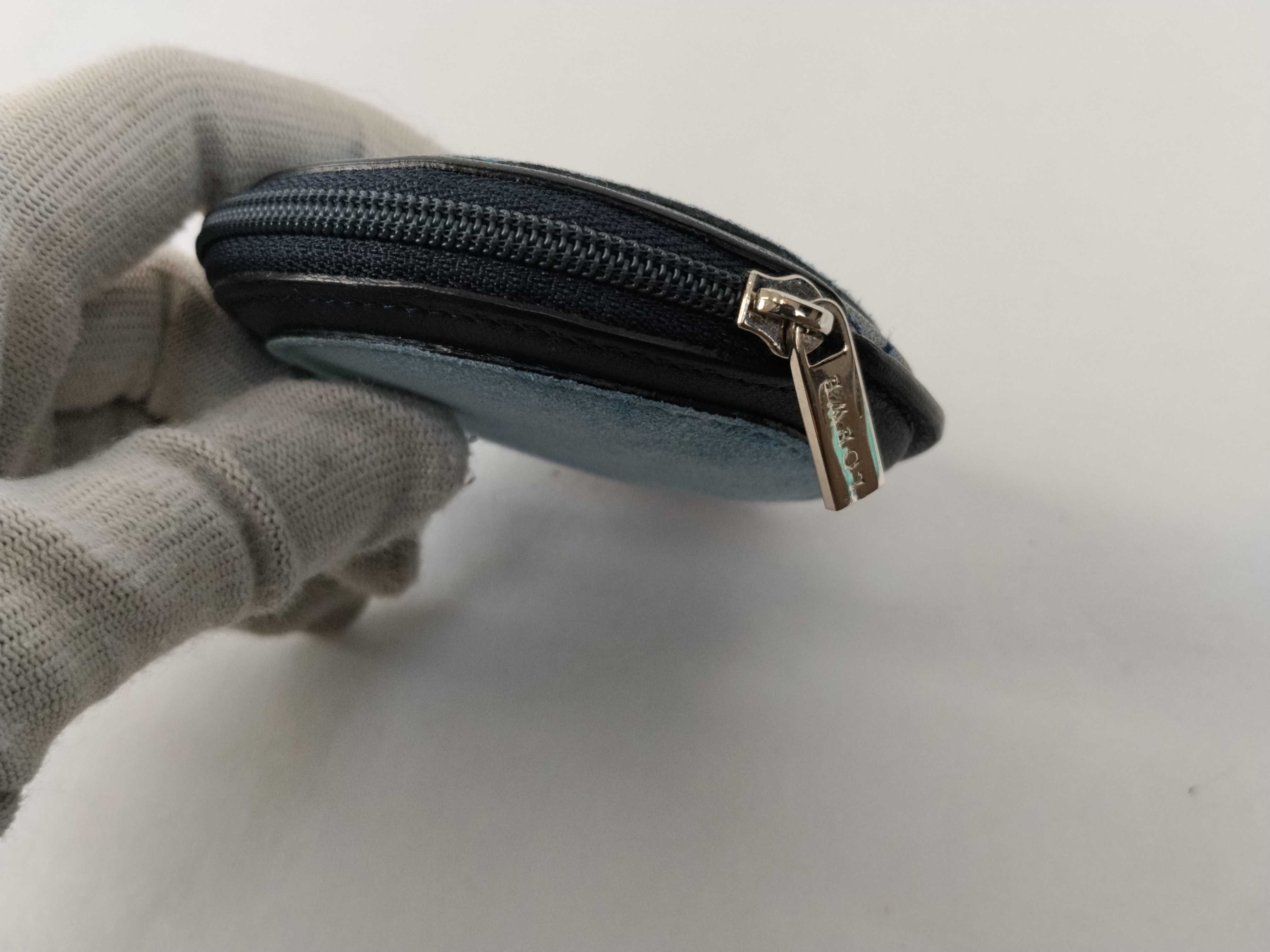Anagram Blue Suede Leather Coin Case — view 7