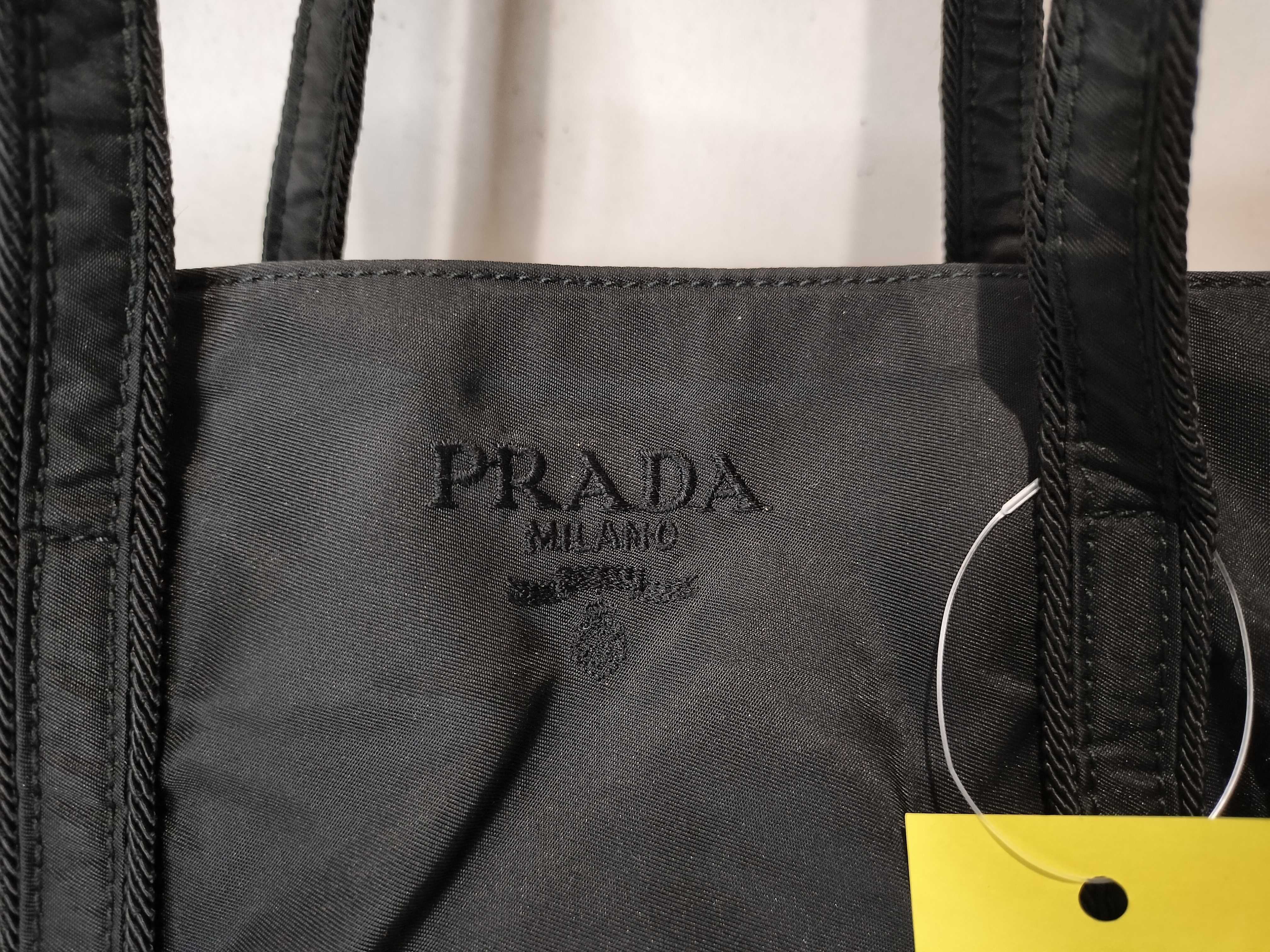 Nylon Tote Bag with Embroidery, Black Handbag — view 2