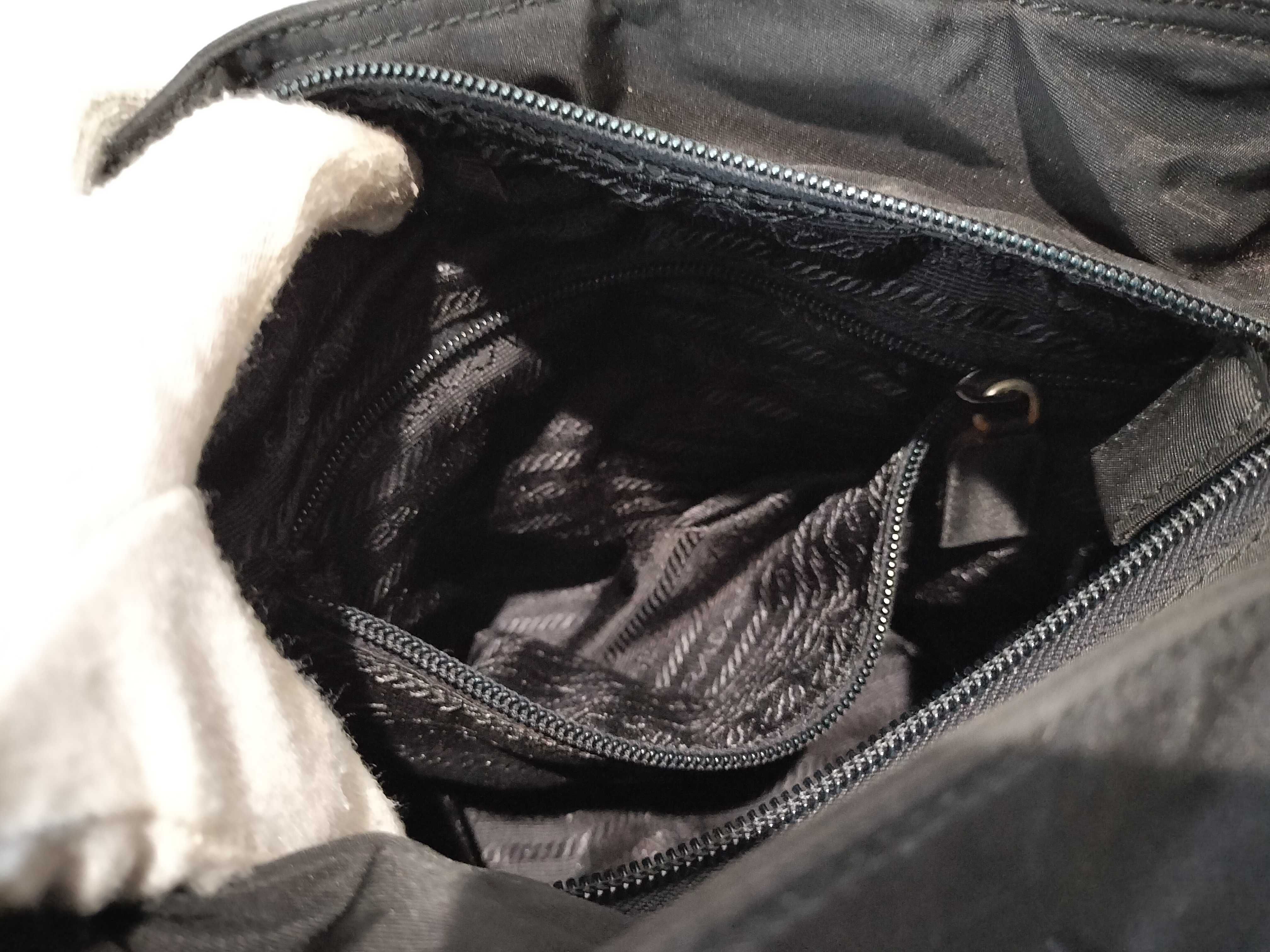 Nylon Tote Bag with Embroidery, Black Handbag — view 11