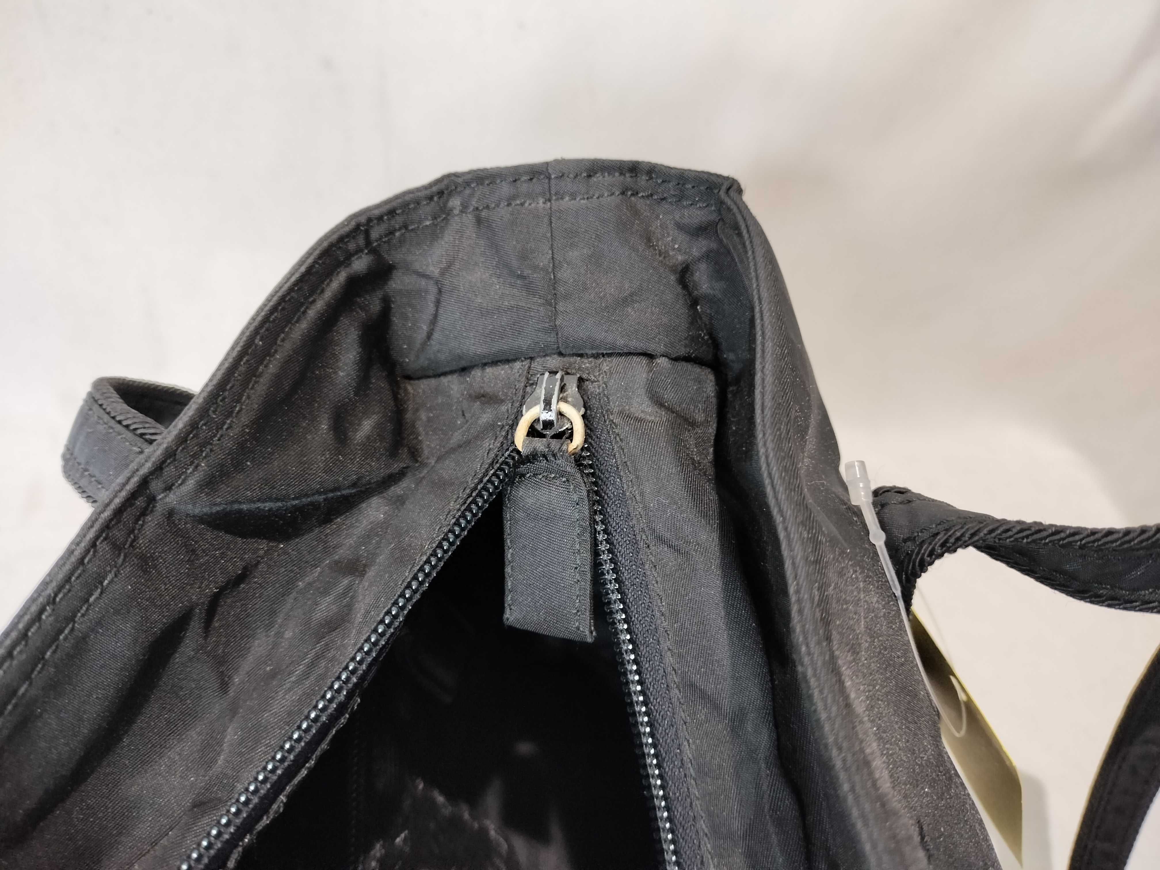 Nylon Tote Bag with Embroidery, Black Handbag — view 13