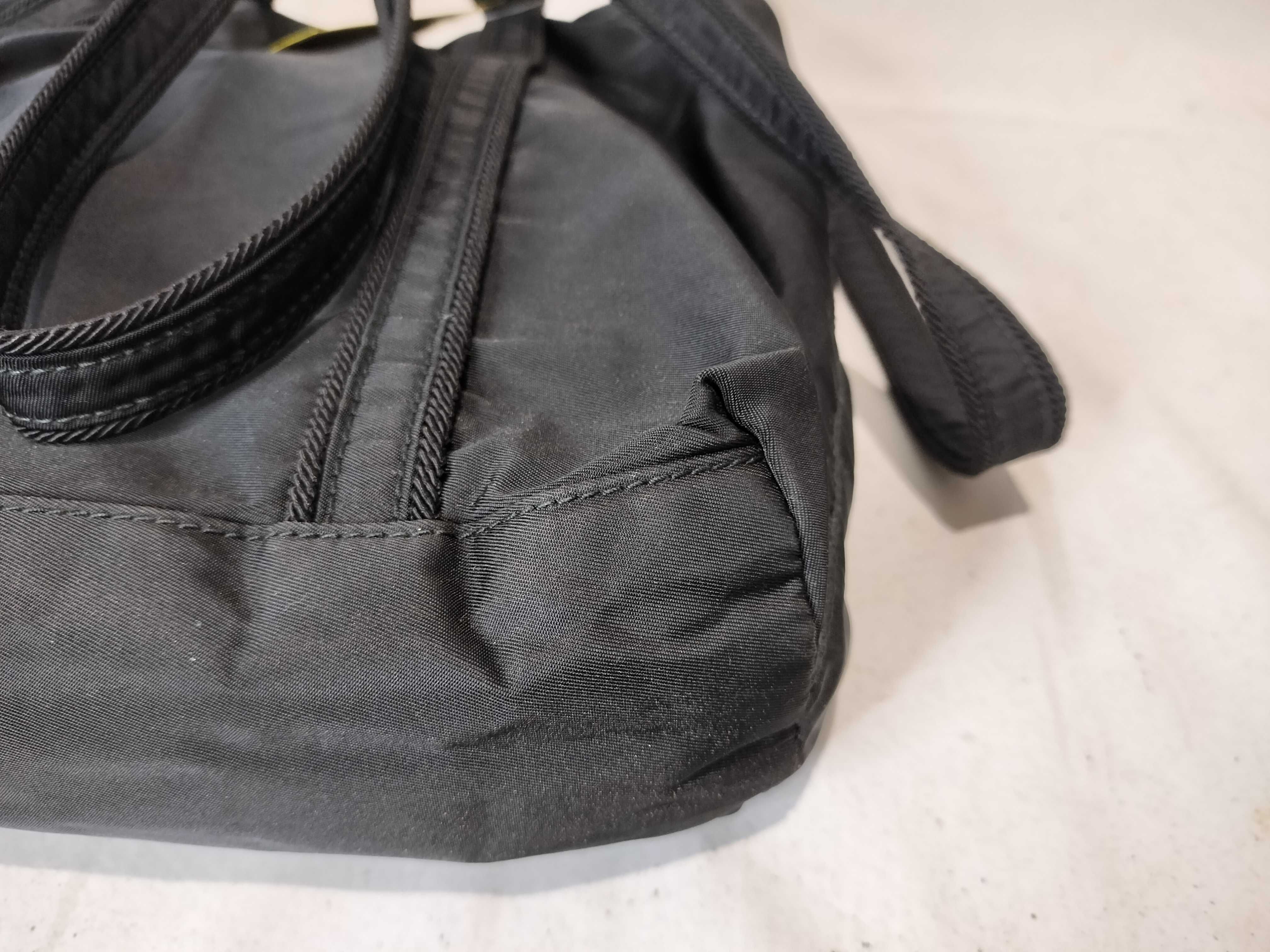 Nylon Tote Bag with Embroidery, Black Handbag — view 7