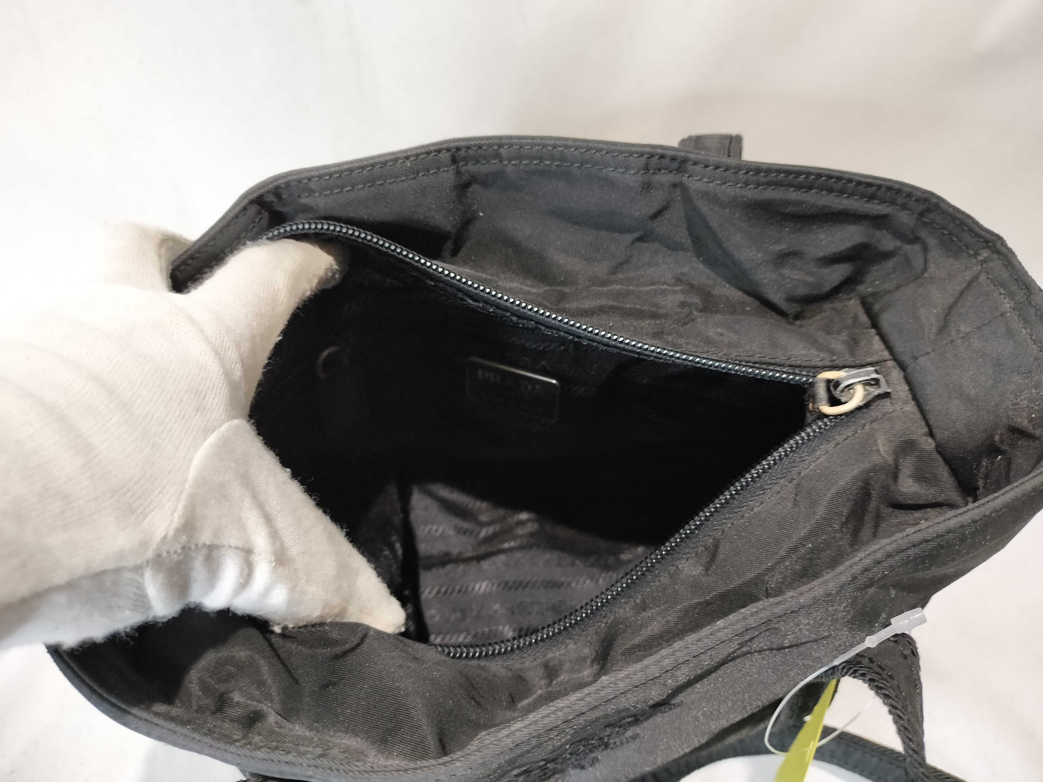 Nylon Tote Bag with Embroidery, Black Handbag — view 10