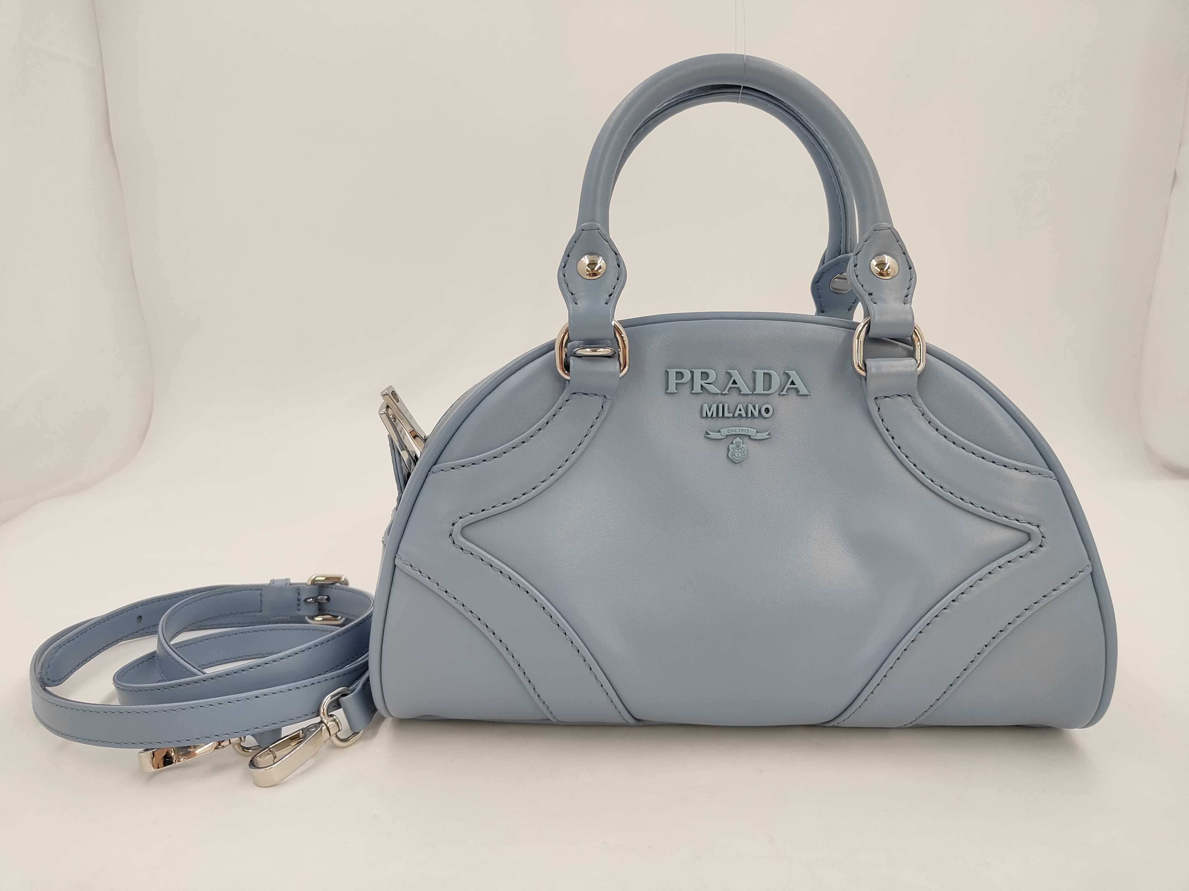 Soft Calf Leather 2-Way Bowling Handbag