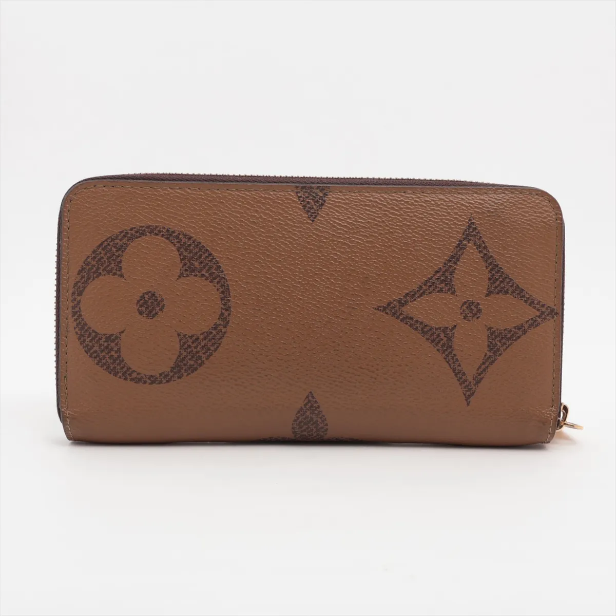 Giant Monogram Reverse Zippy Wallet M69353 CA2220 Camel x Black Round Zip Wallet — view 2