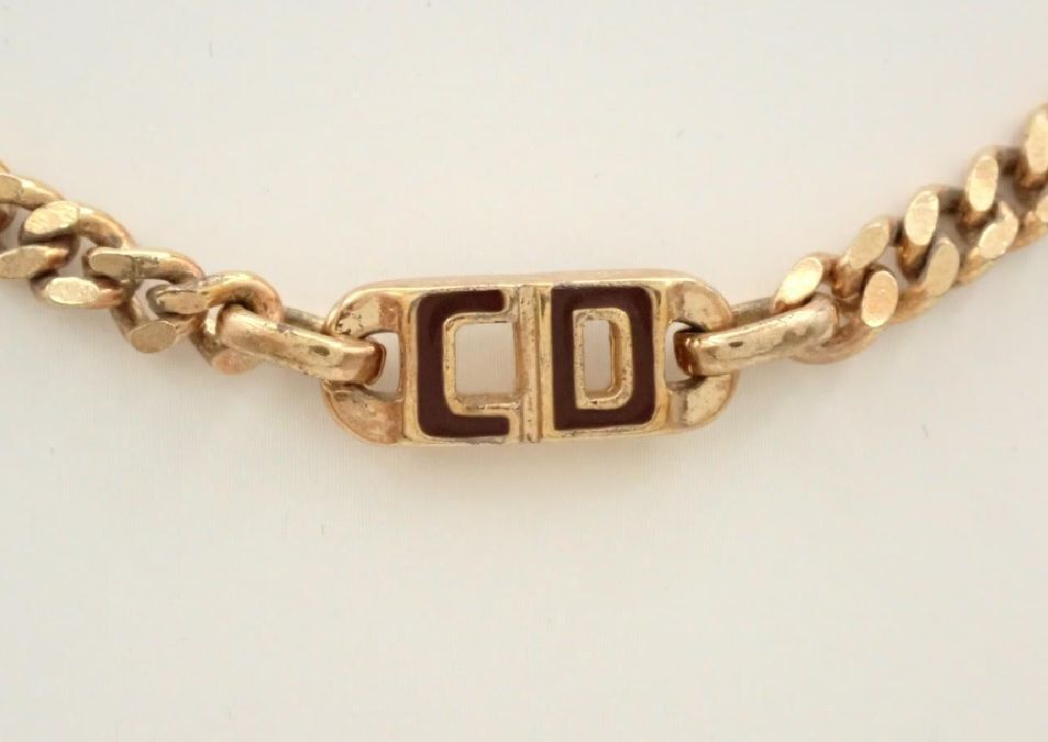 CD Cuban link chain GP necklace, total length approximately 40cm. — view 2