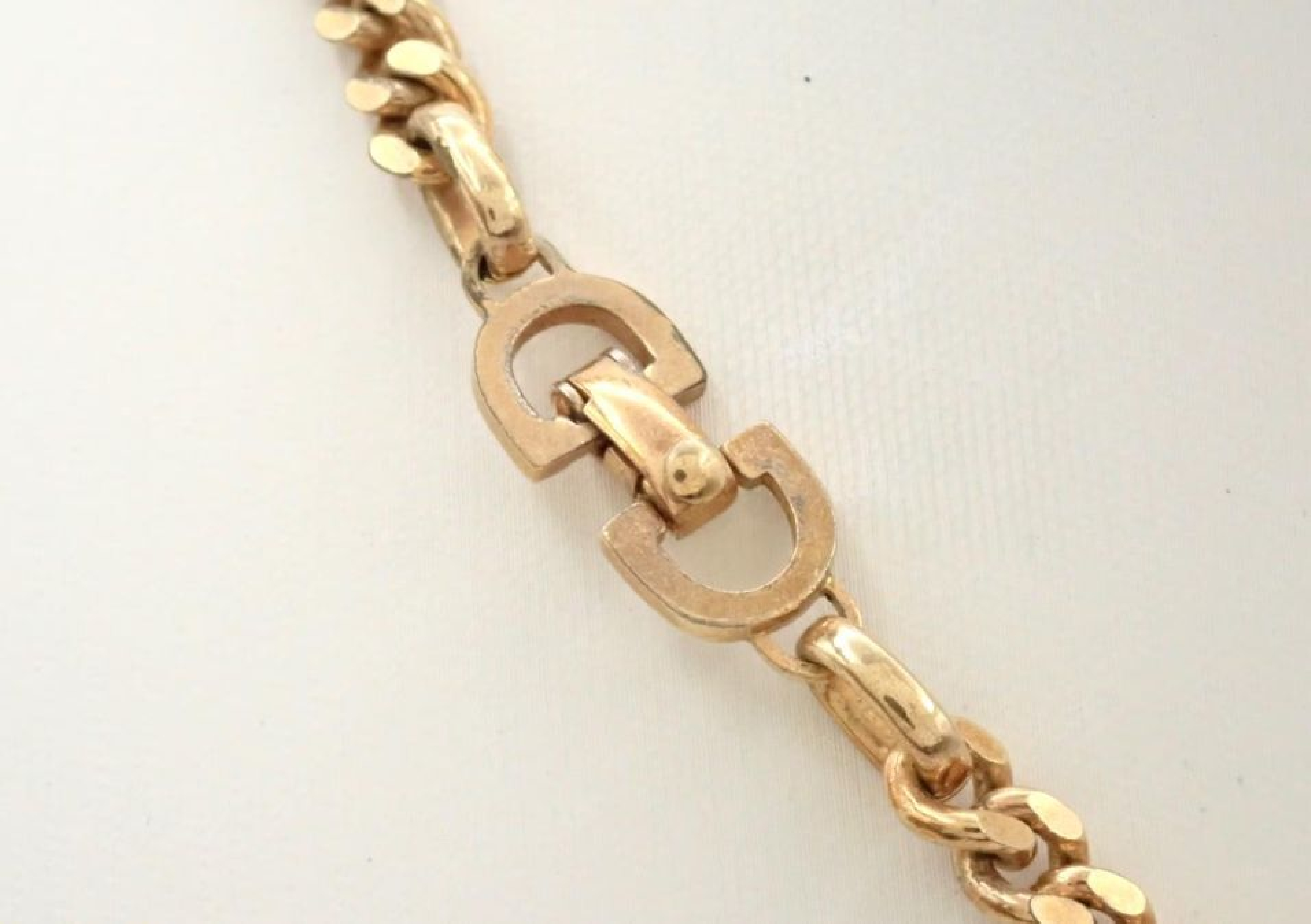 CD Cuban link chain GP necklace, total length approximately 40cm. — view 3