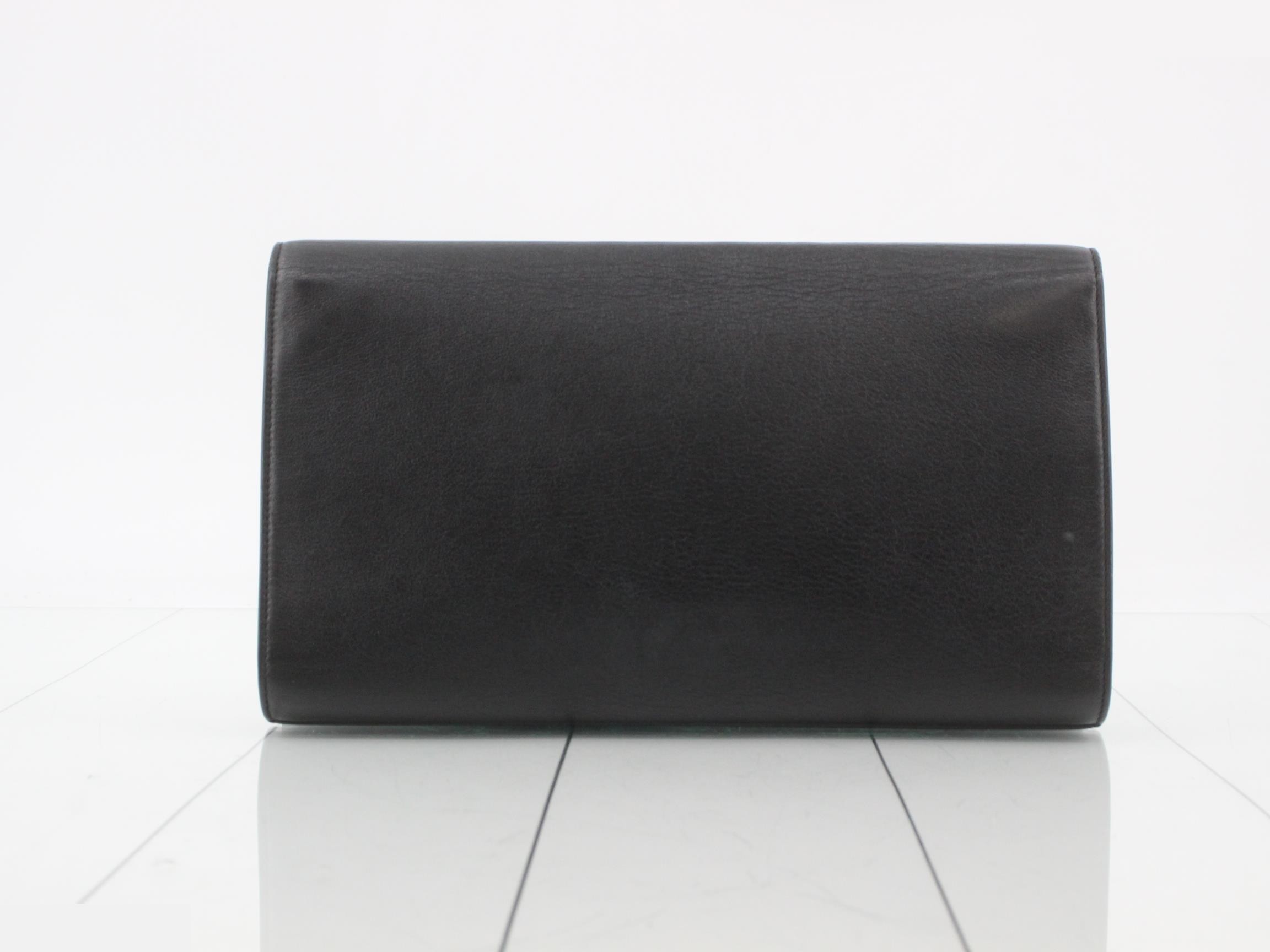 Leather logo clutch bag — view 2