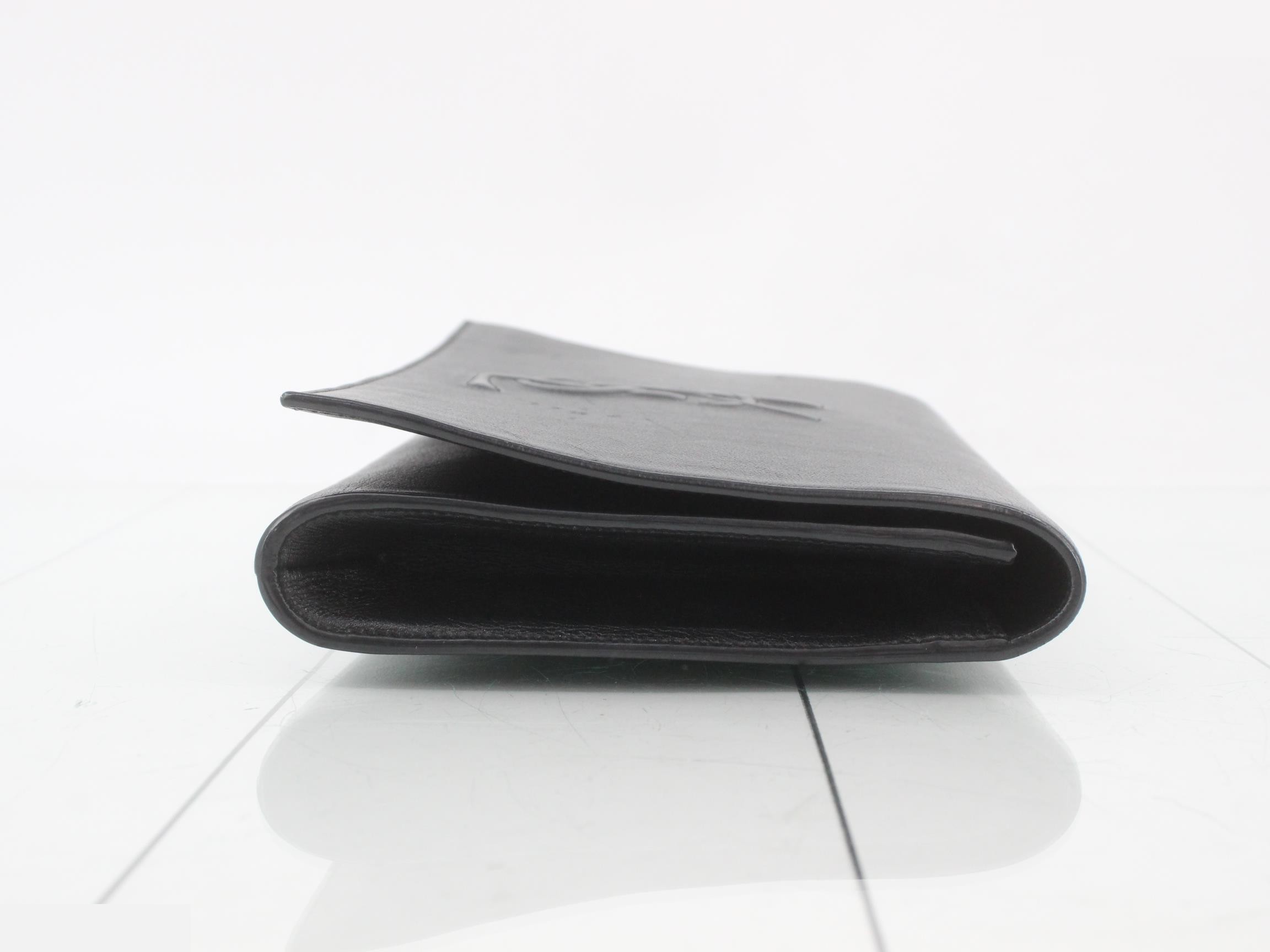 Leather logo clutch bag — view 3