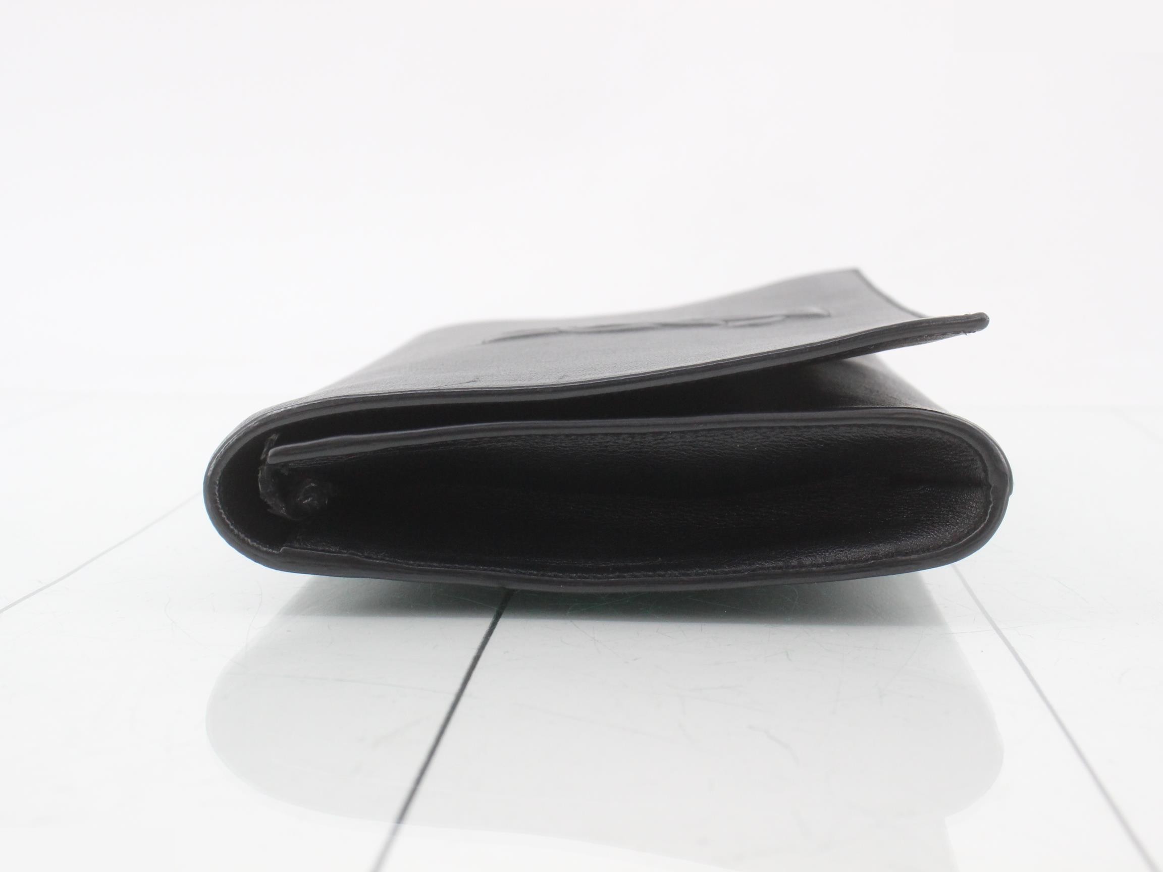 Leather logo clutch bag — view 4