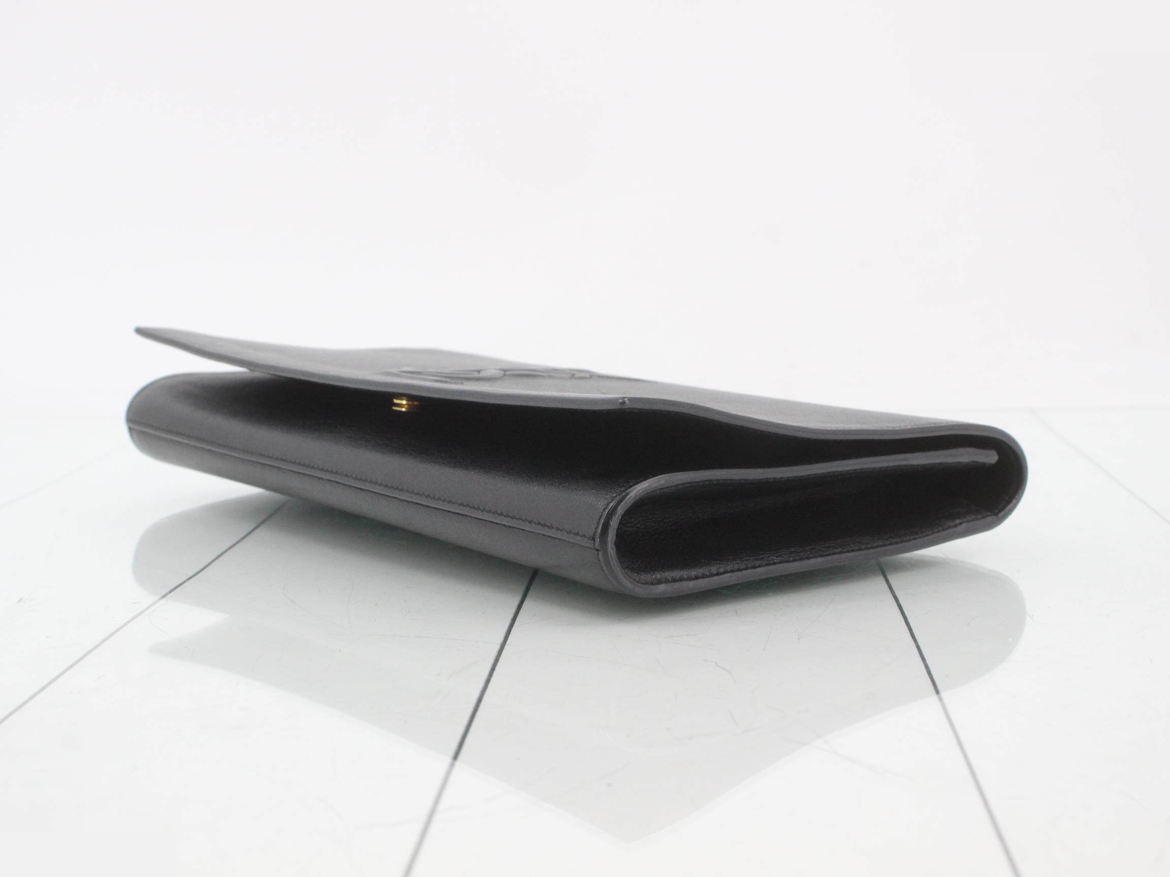 Leather logo clutch bag — view 6