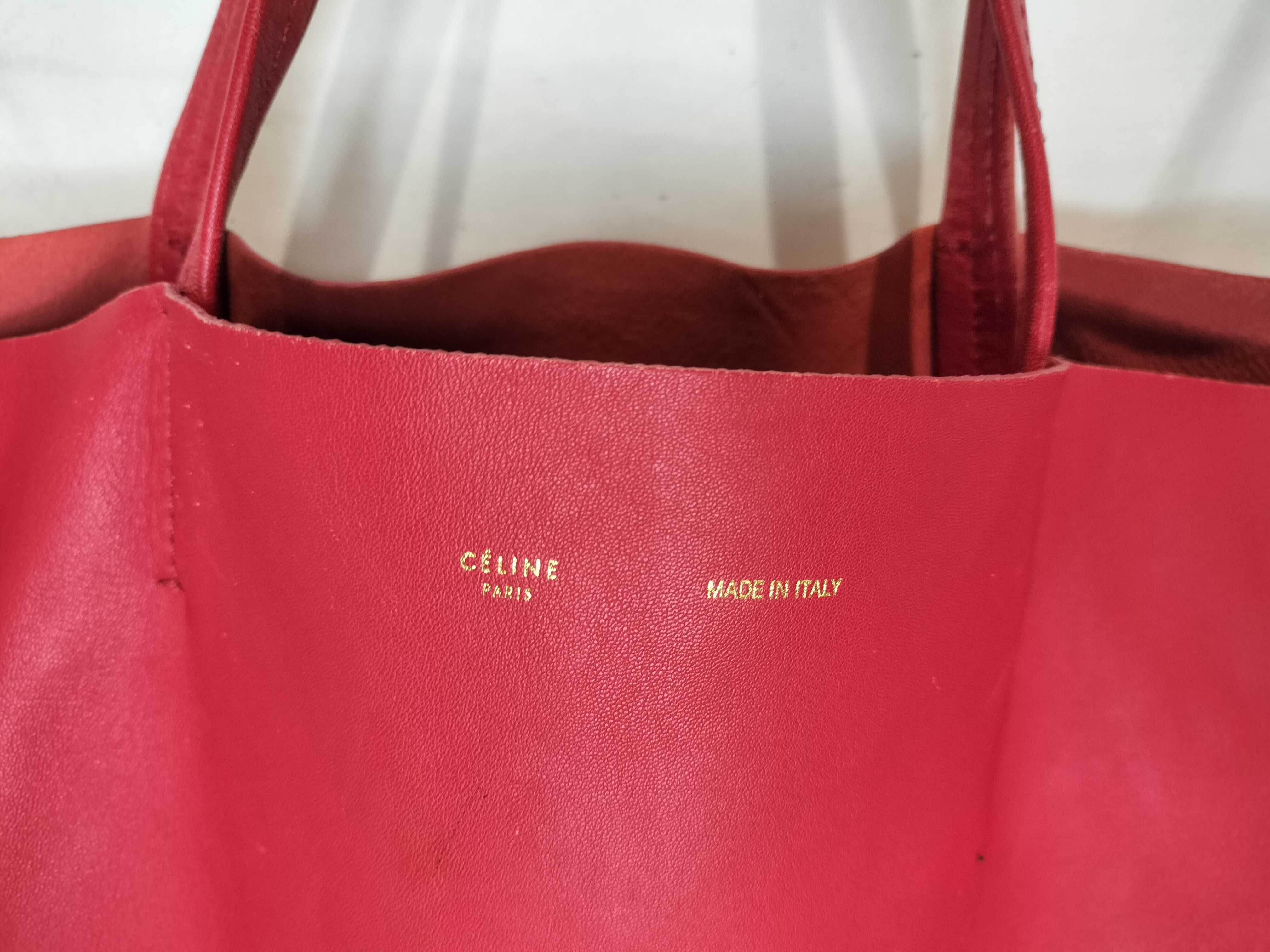 Horizontal Cabas Leather Tote Bag, Red Handbag — view 2