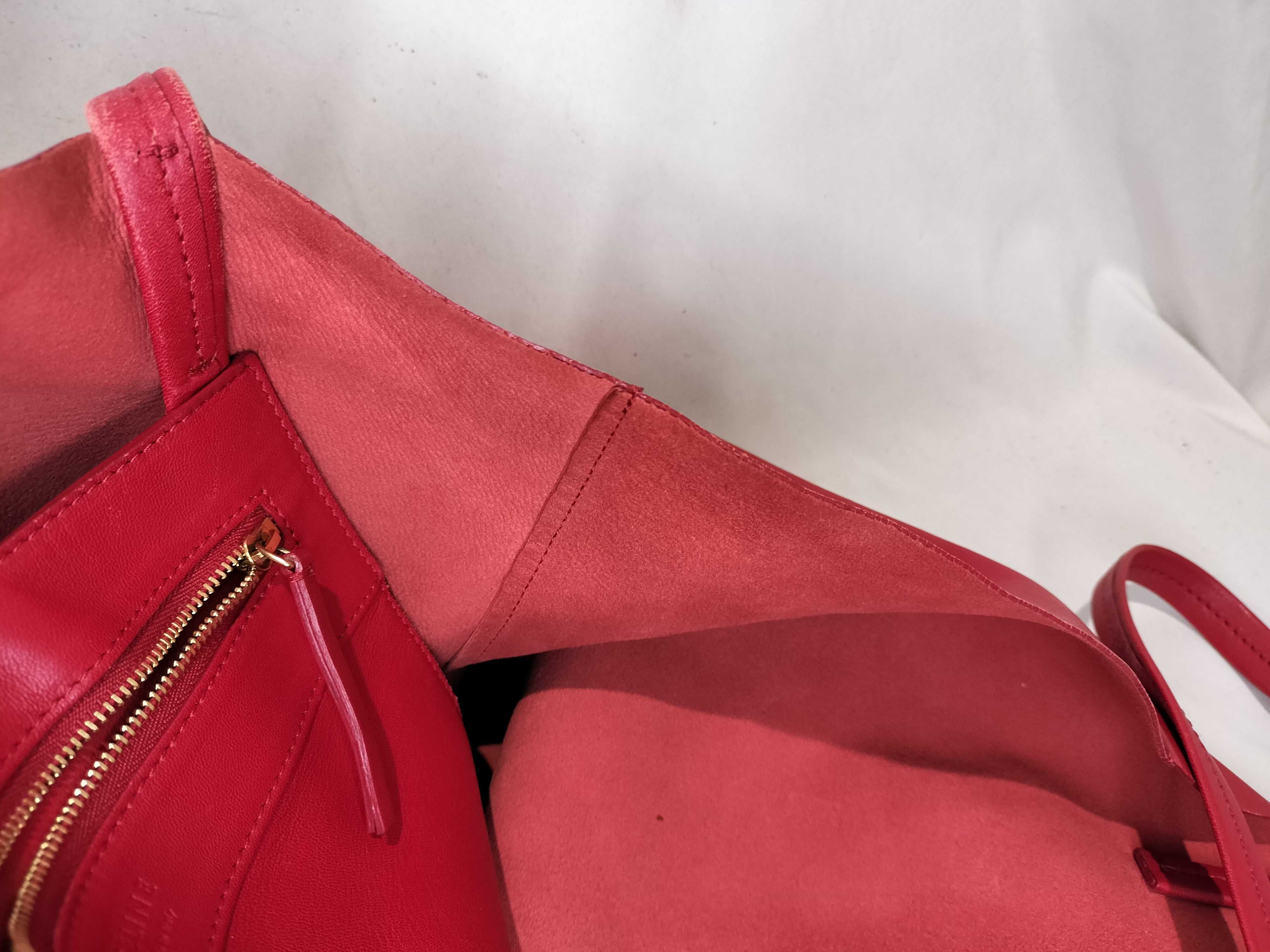 Horizontal Cabas Leather Tote Bag, Red Handbag — view 12