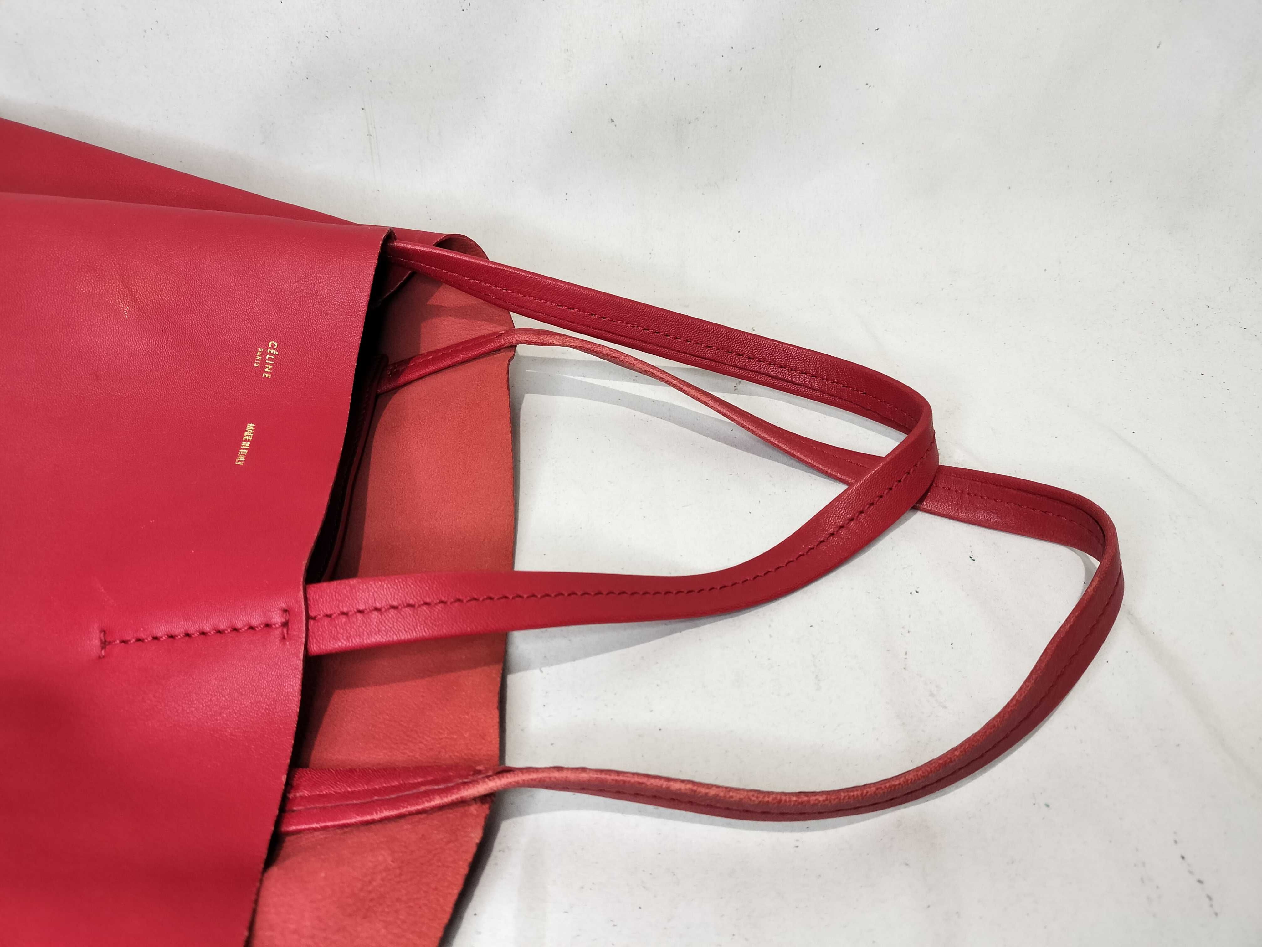 Horizontal Cabas Leather Tote Bag, Red Handbag — view 4
