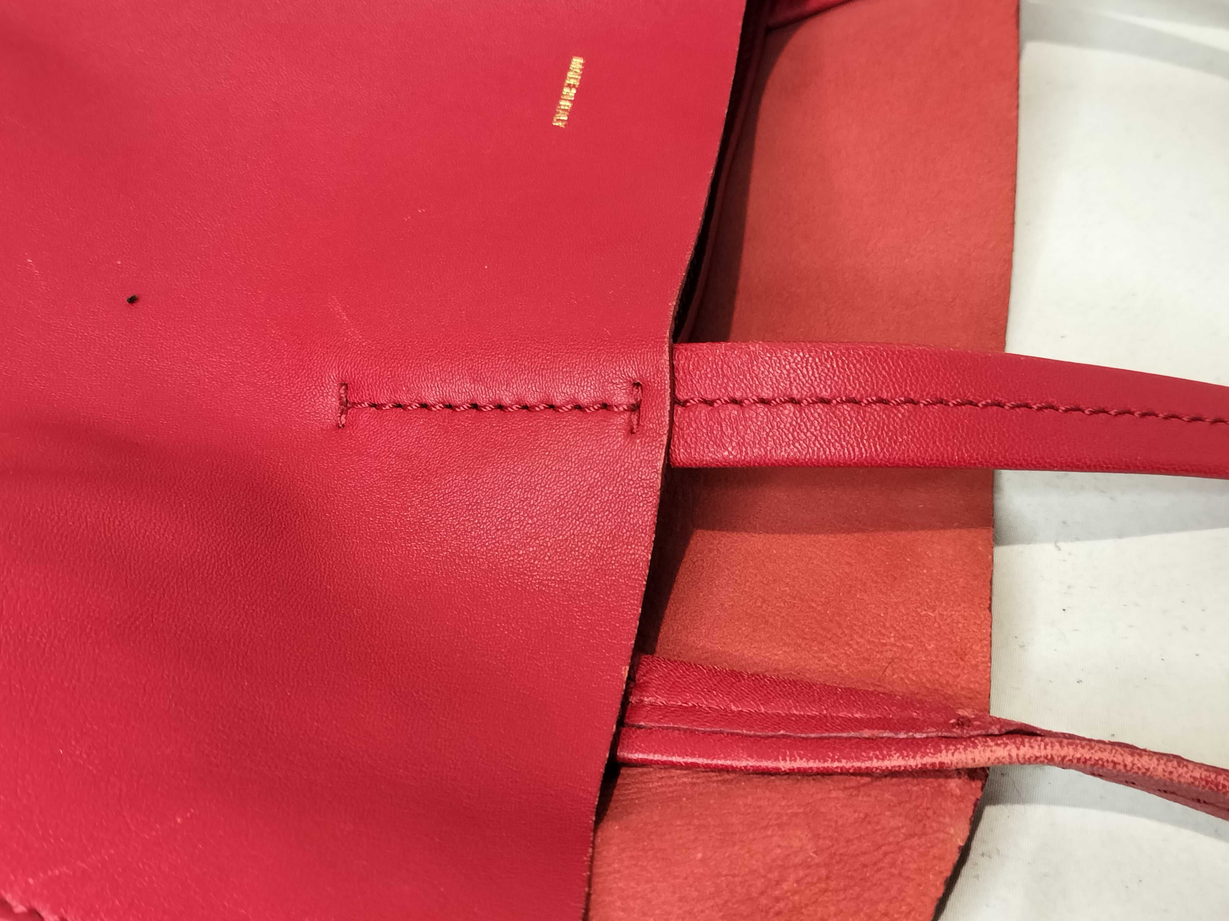 Horizontal Cabas Leather Tote Bag, Red Handbag — view 6