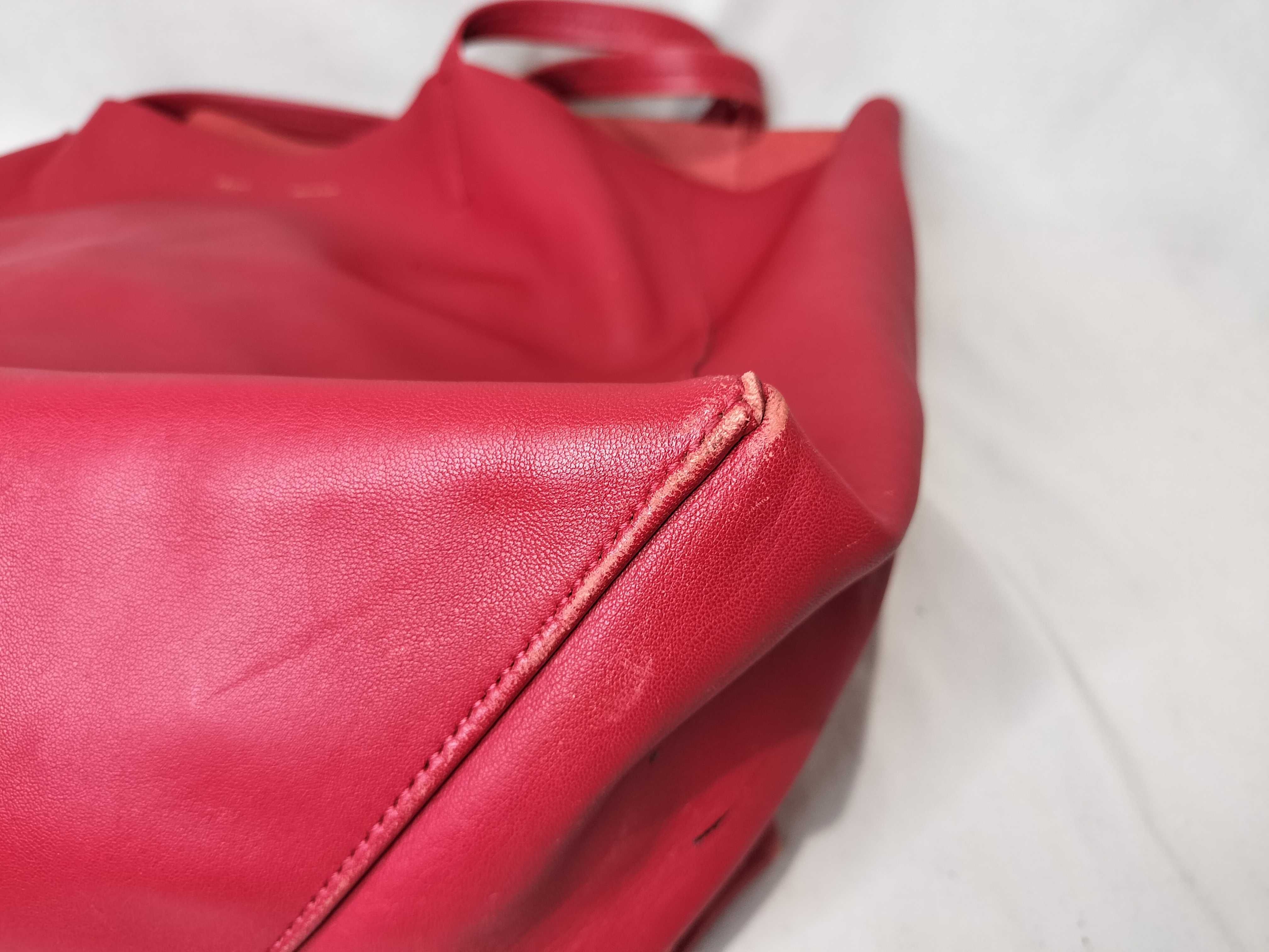 Horizontal Cabas Leather Tote Bag, Red Handbag — view 7