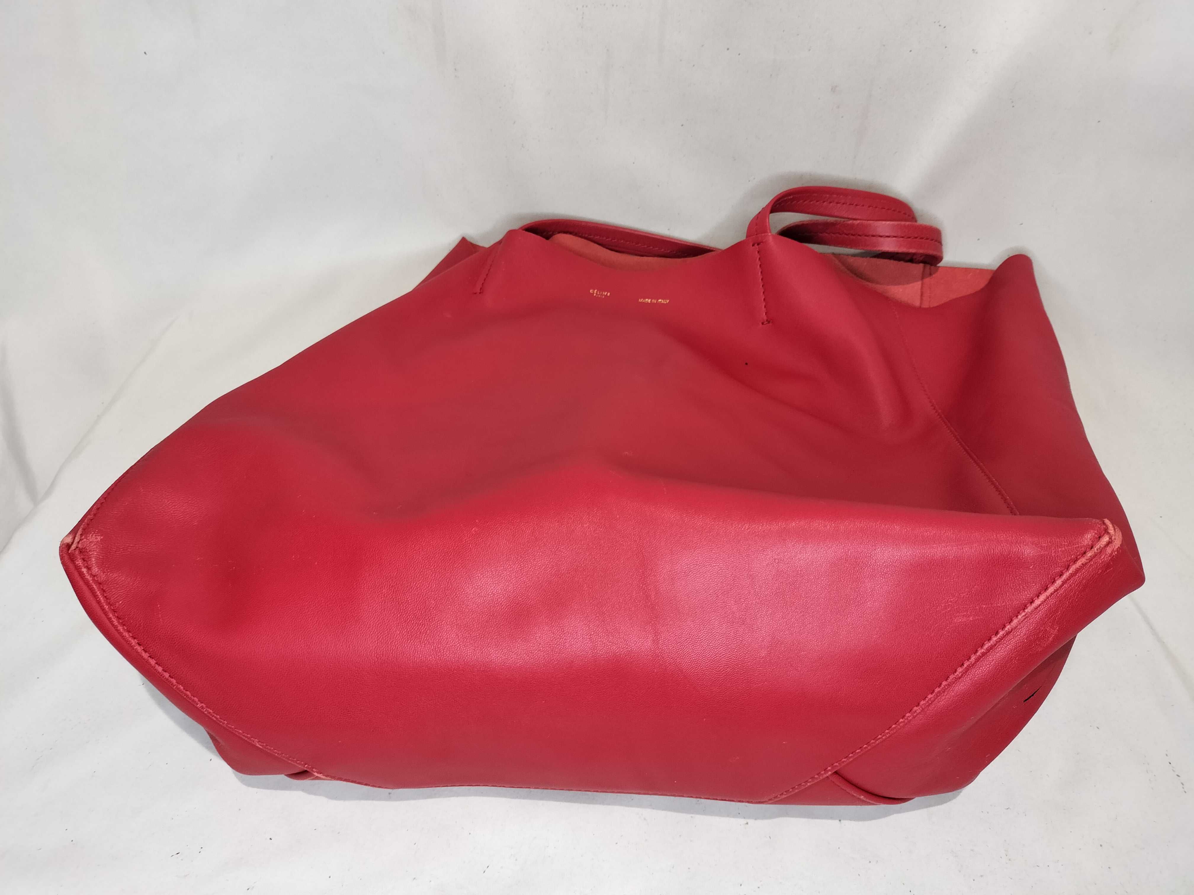 Horizontal Cabas Leather Tote Bag, Red Handbag — view 8