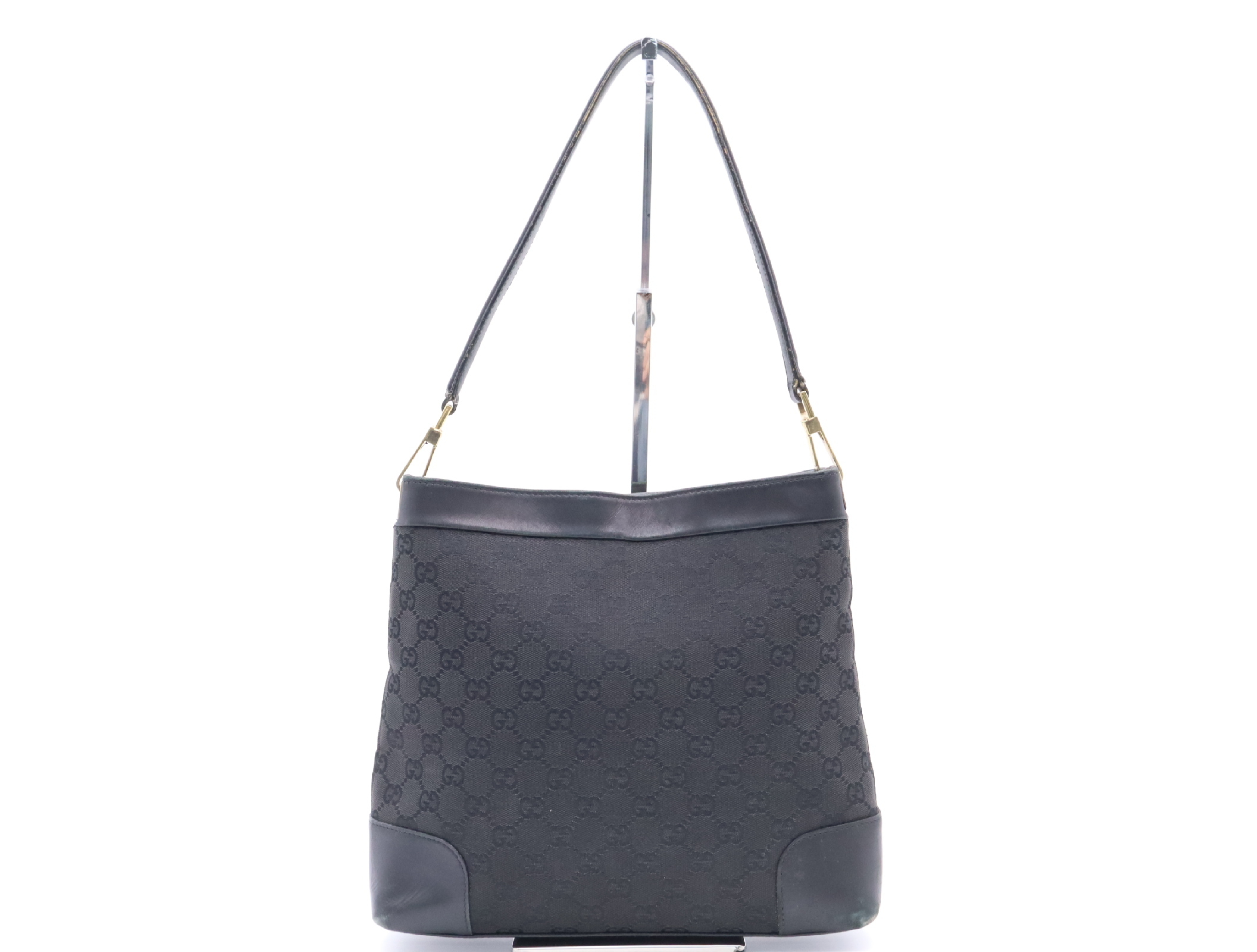 33900GG Canvas Shoulder Bag, Black Handbag