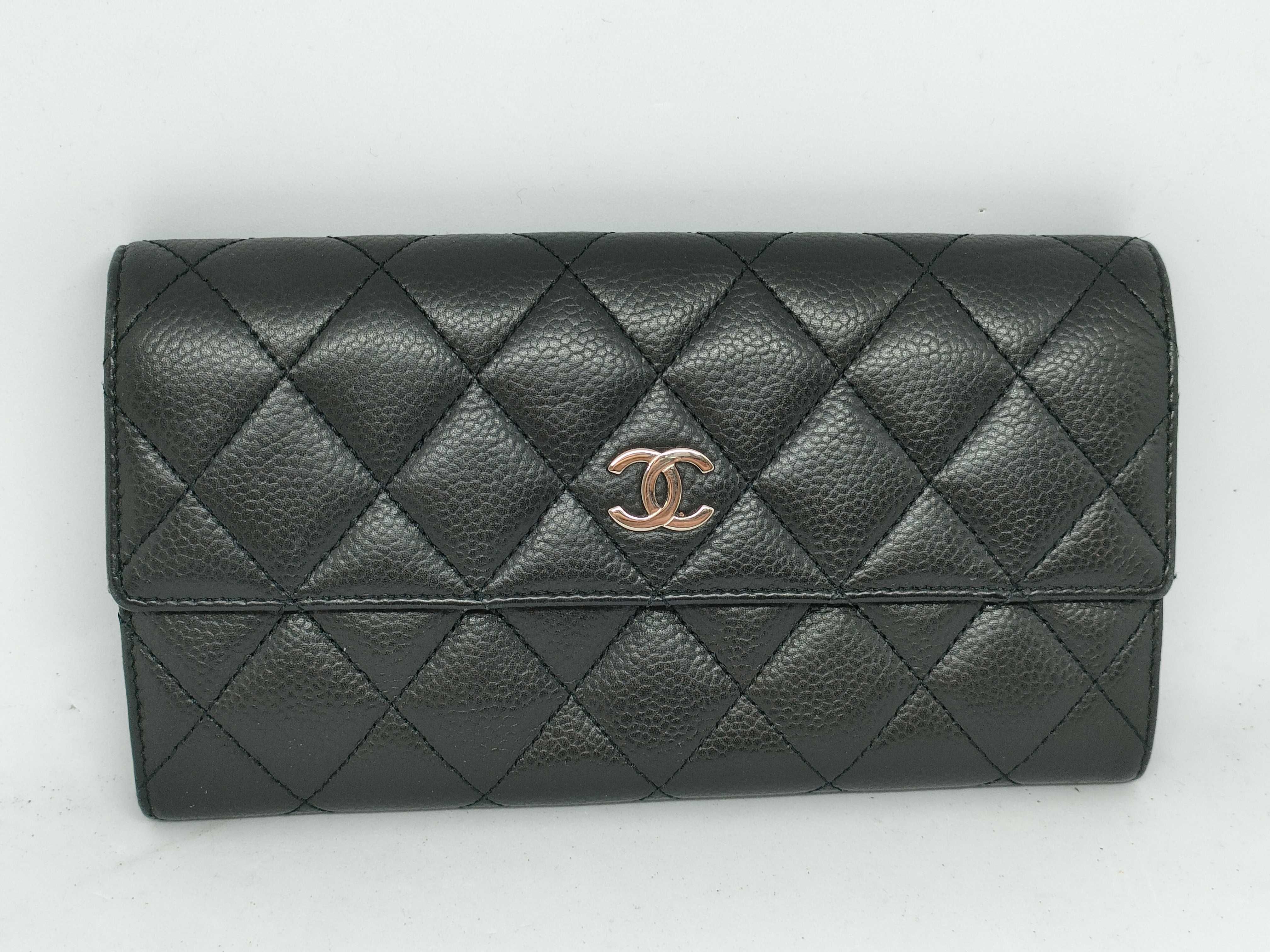 Caviar Skin Coco Matelassé Long Wallet
