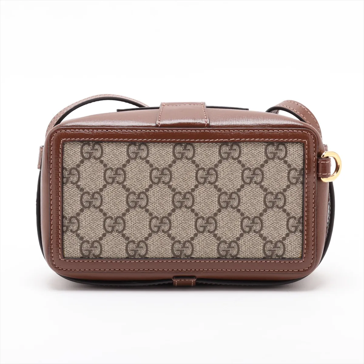 GG Supreme 614368 PVC x Leather Shoulder Bag, Beige x Brown — view 2