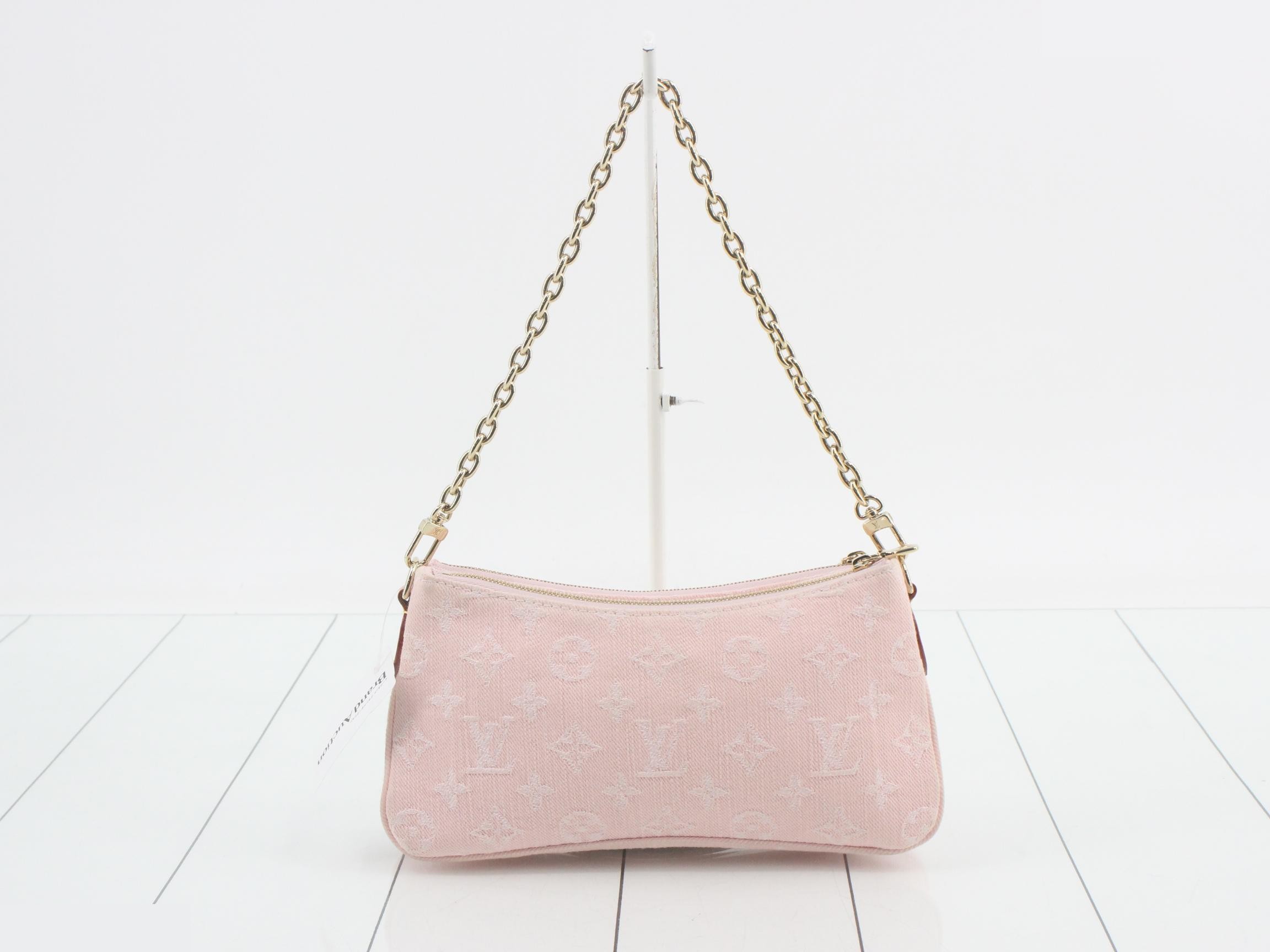 Monogram Denim Pochette Rive Washed Pink 2-Way Shoulder Bag — view 2
