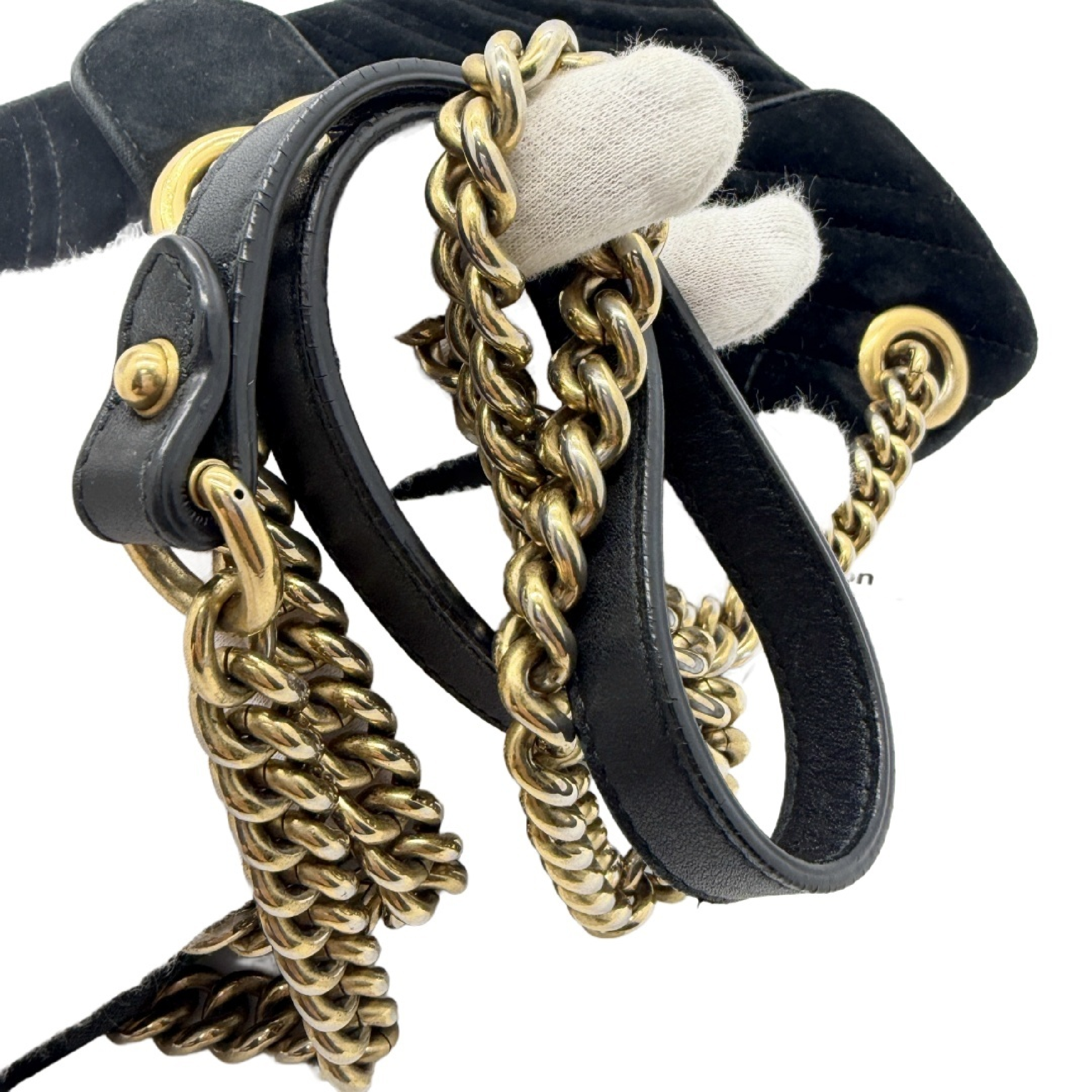 GG Marmont Matelassé Velvet Chain Shoulder Bag — view 8