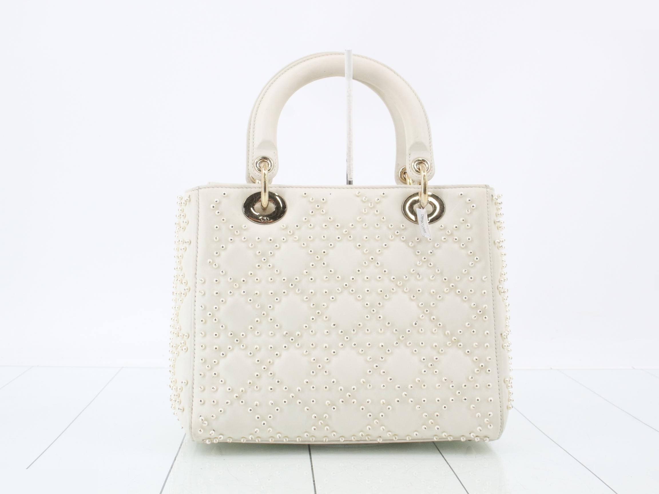 Lady Dior Leather Studded Handbag — view 2