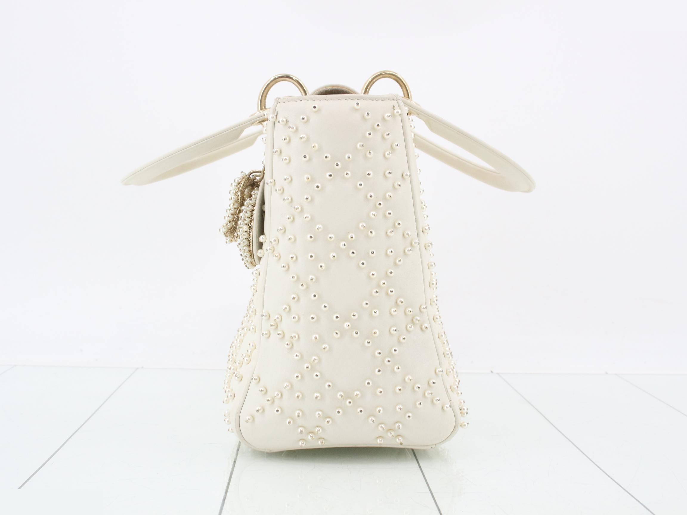 Lady Dior Leather Studded Handbag — view 3