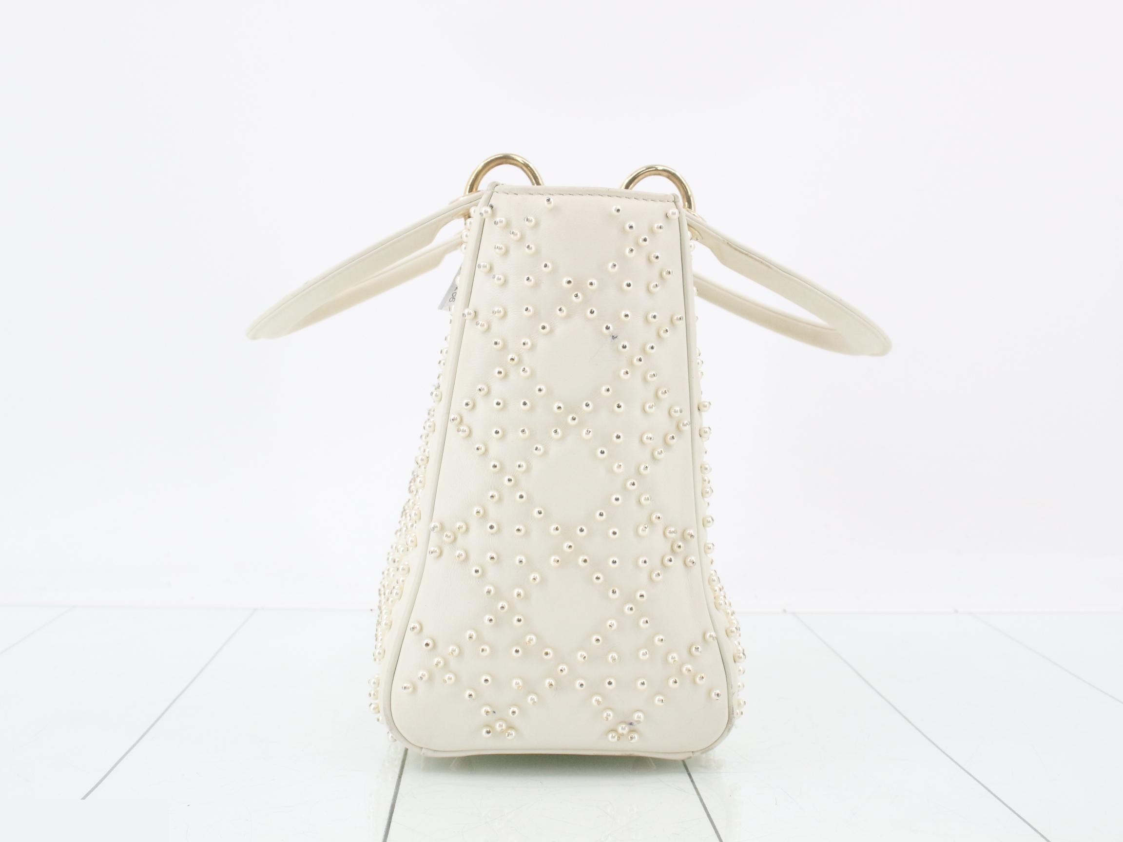 Lady Dior Leather Studded Handbag — view 4