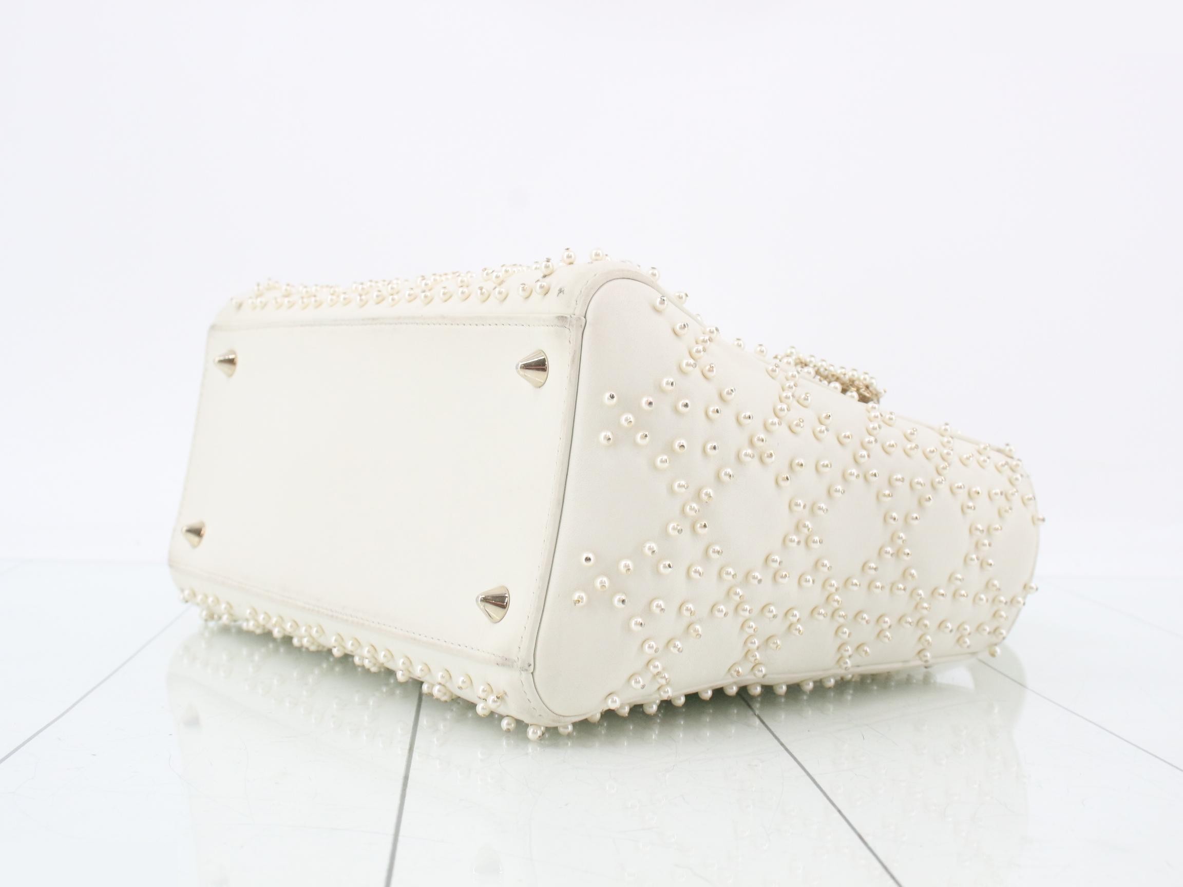 Lady Dior Leather Studded Handbag — view 6