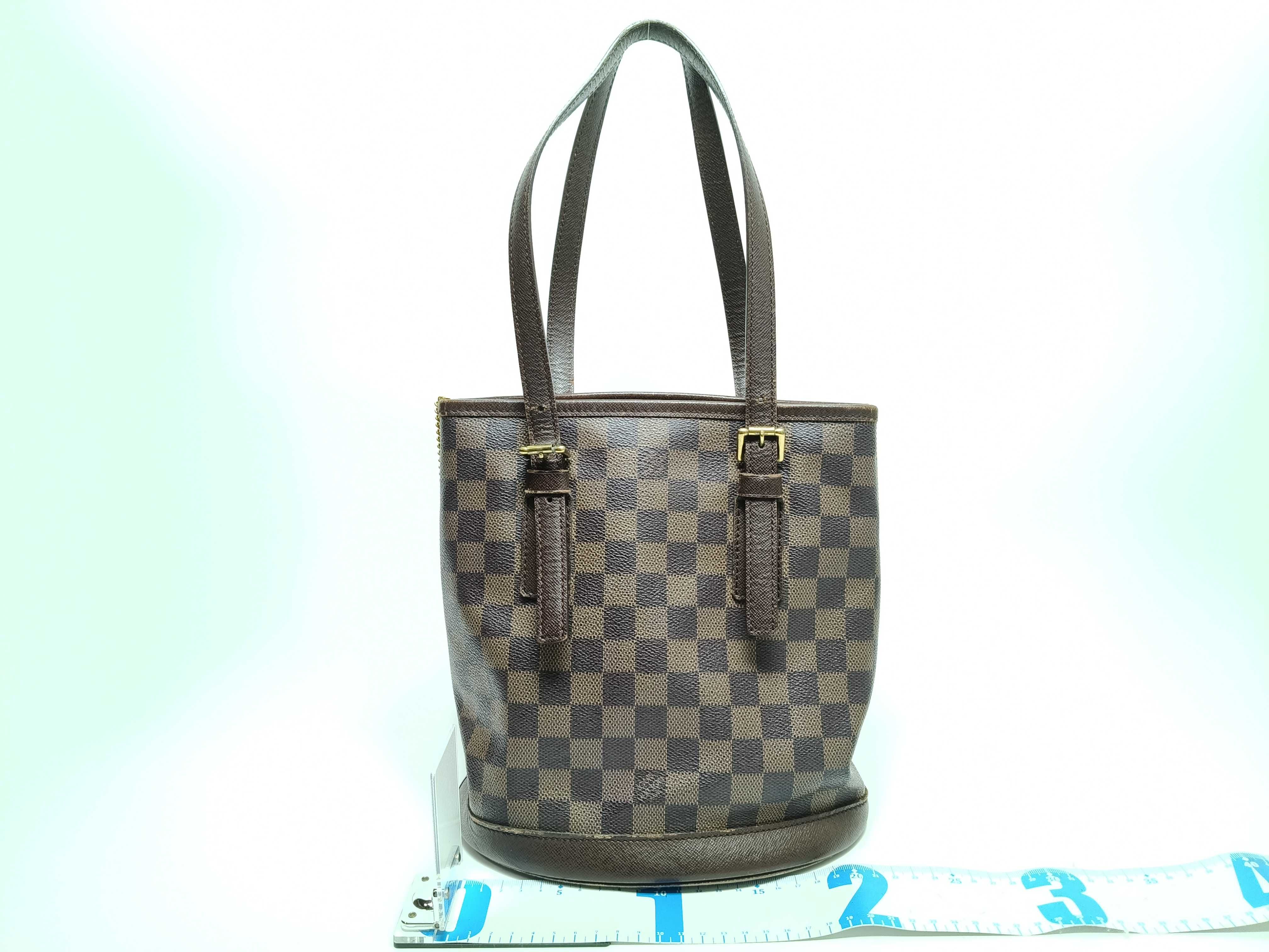 Damier LV Louis Vuitton Damier Ebene Canvas Bucket Tote Mare Tote Bag — view 2