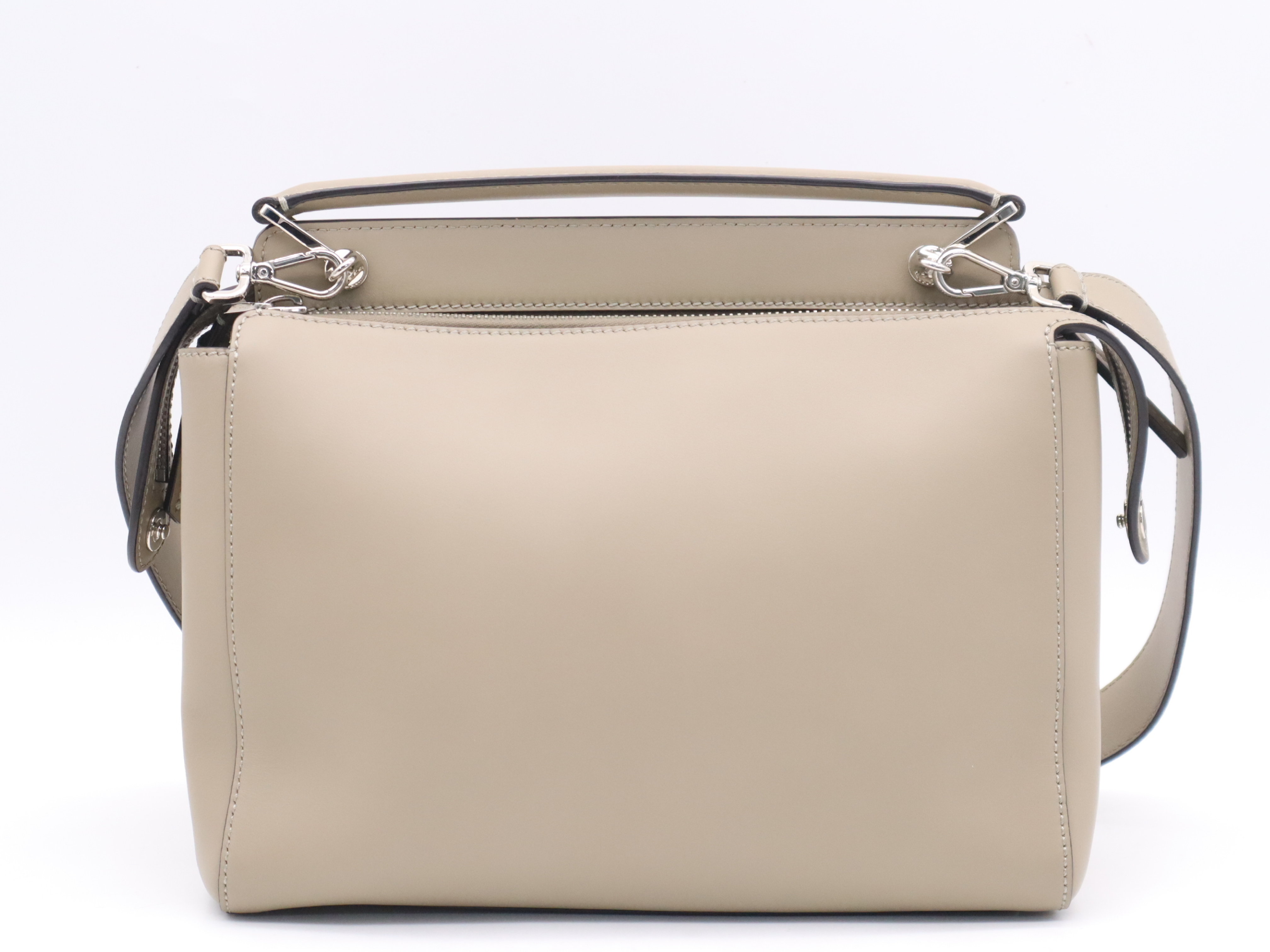Leather.com 2-Way Handbag, Khaki, with Shoulder Strap and Dust Bag. — view 2
