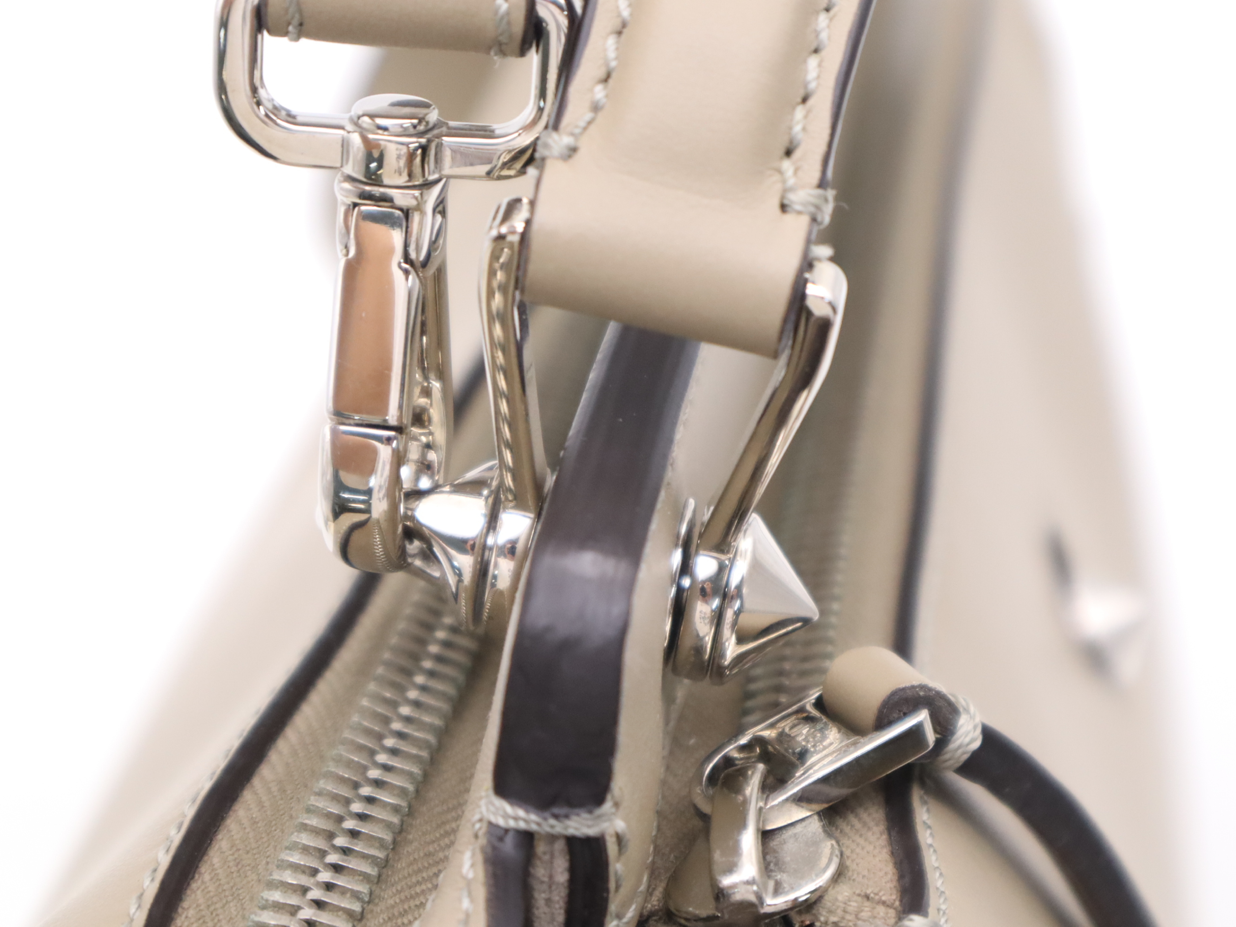Leather.com 2-Way Handbag, Khaki, with Shoulder Strap and Dust Bag. — view 7