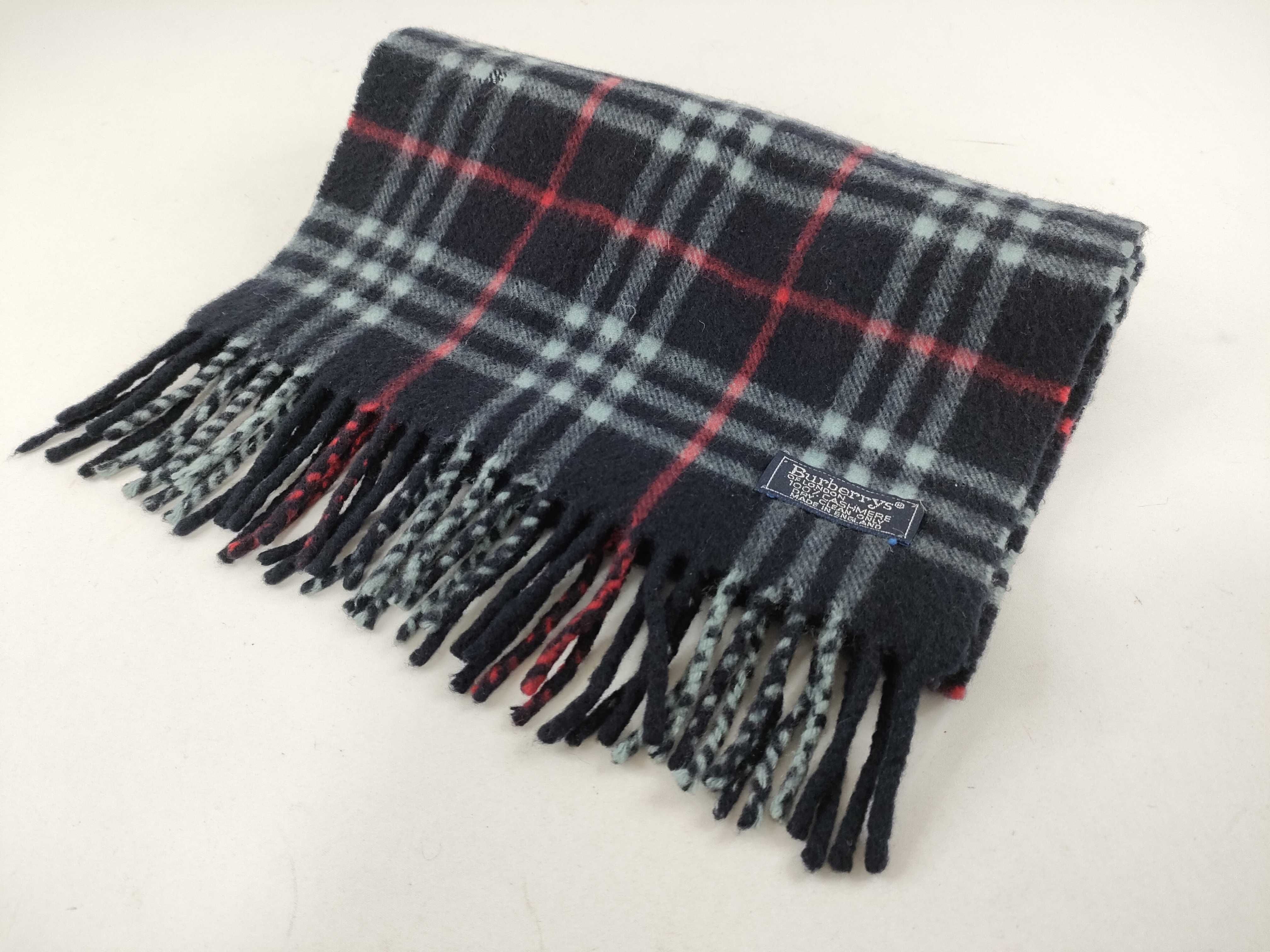 Cashmere Scarf, Nova Check, Blue-Black, Other Accessories