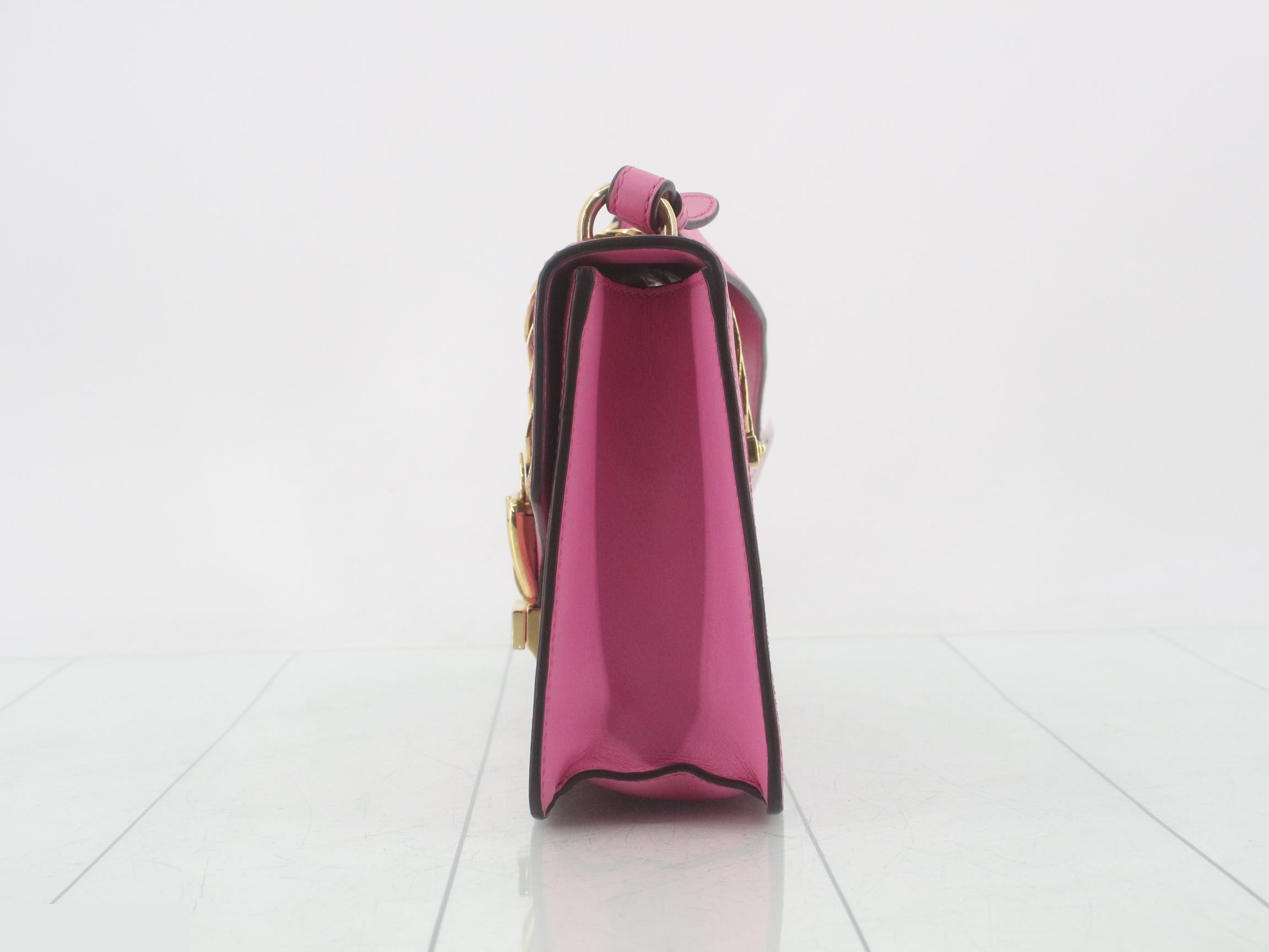 Sylvie Leather Shoulder Bag, Pink — view 3