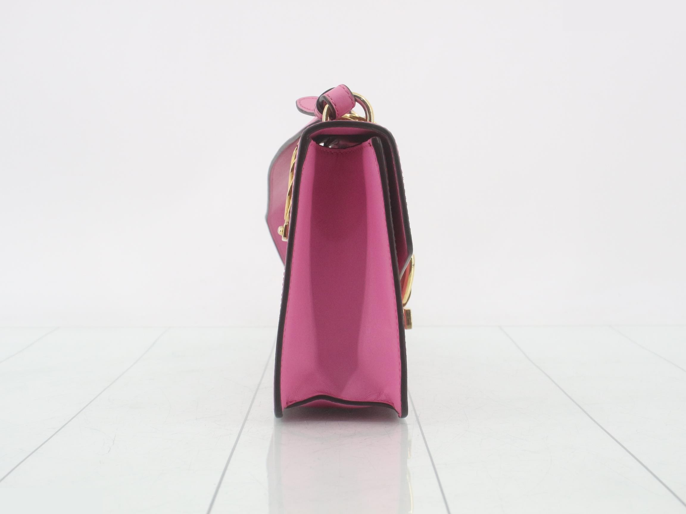 Sylvie Leather Shoulder Bag, Pink — view 4