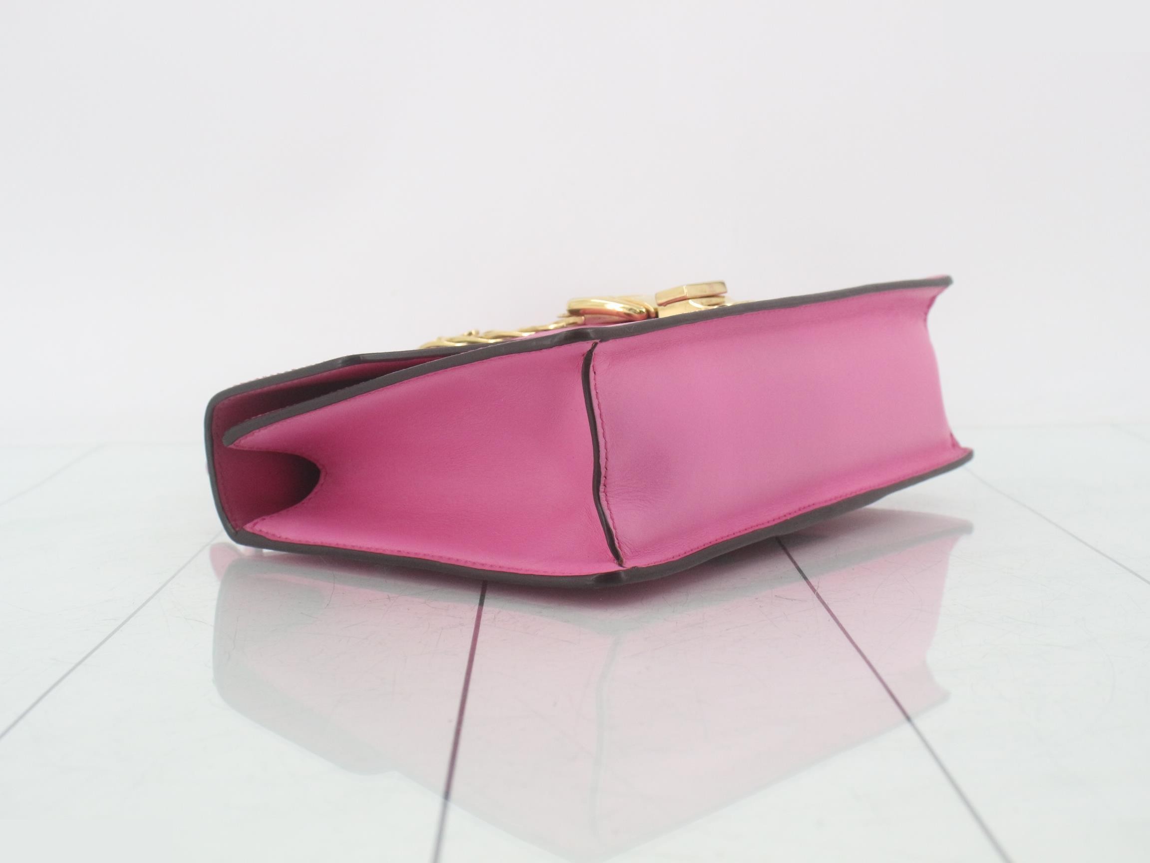 Sylvie Leather Shoulder Bag, Pink — view 5