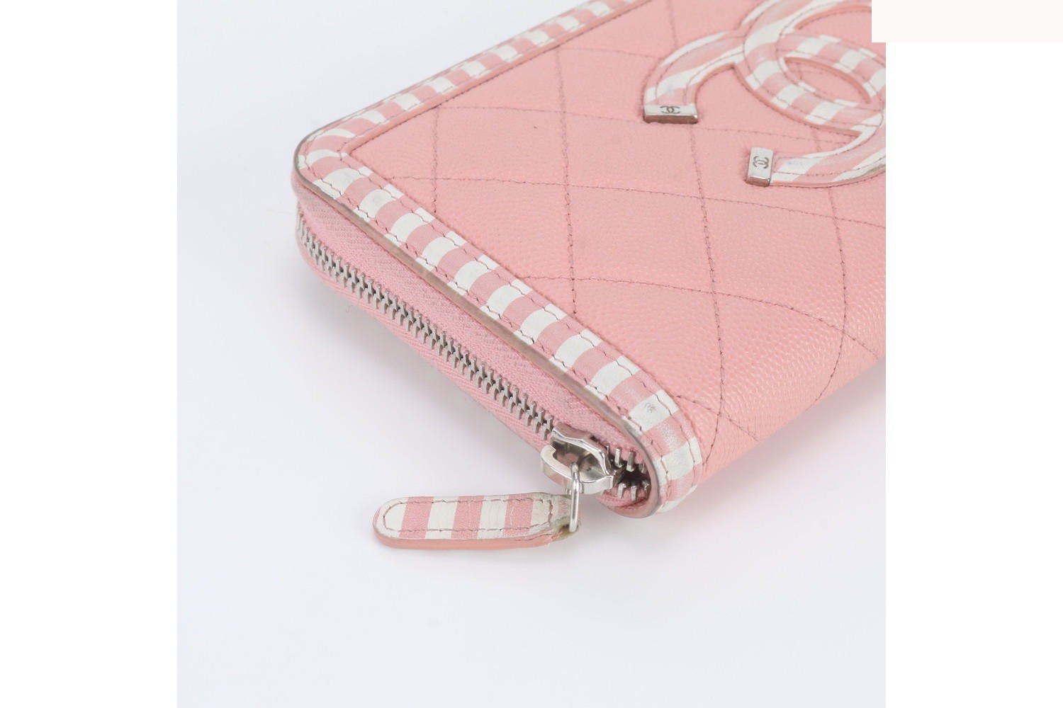 Serial sticker included Caviar skin leather CC filigree long wallet — view 4